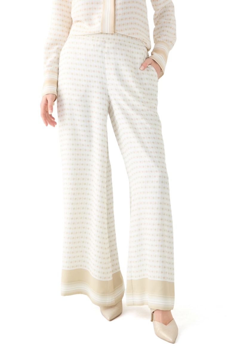 Womens Geometric Print Wide Leg Pants