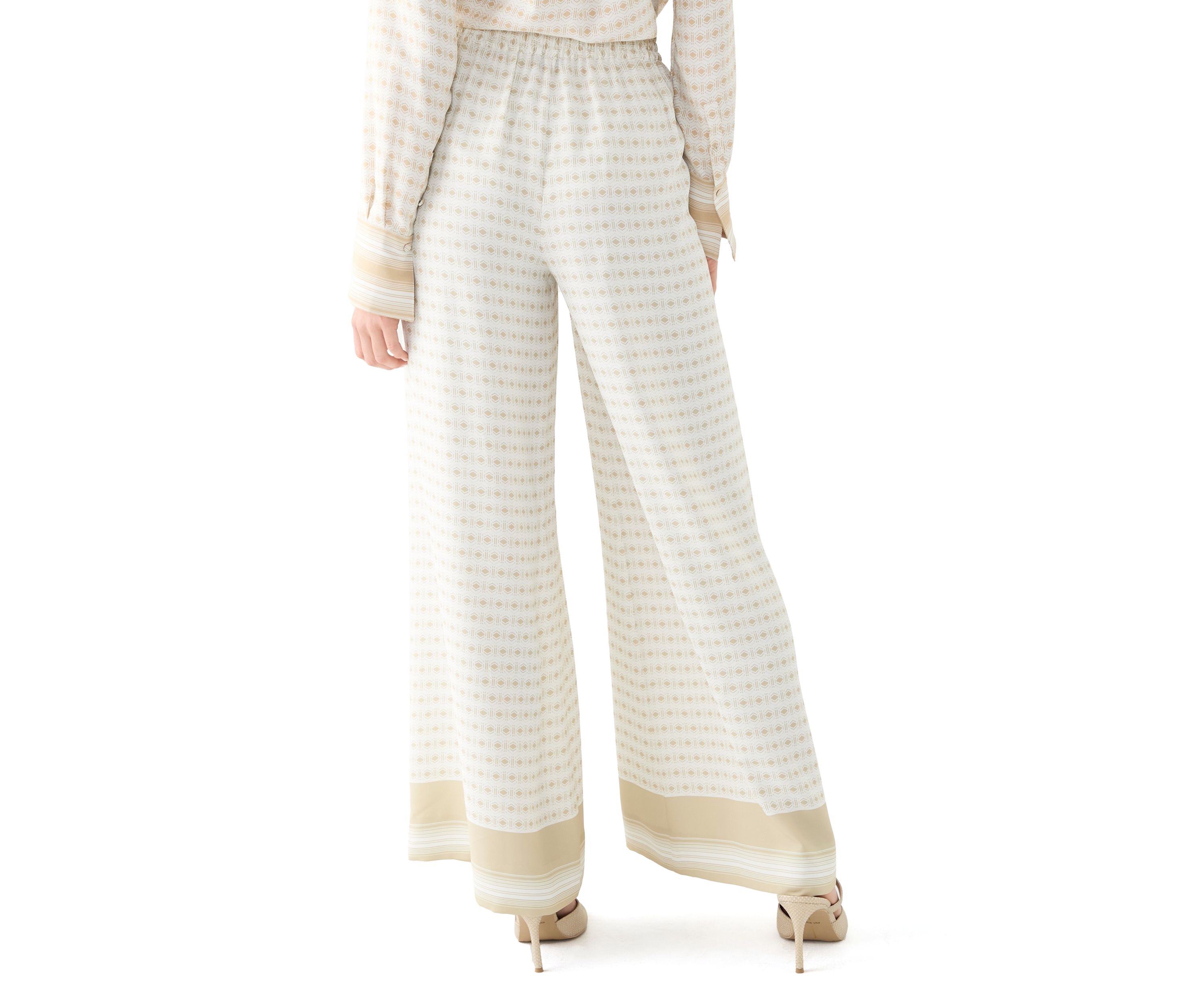 Womens Geometric Print Wide Leg Pants