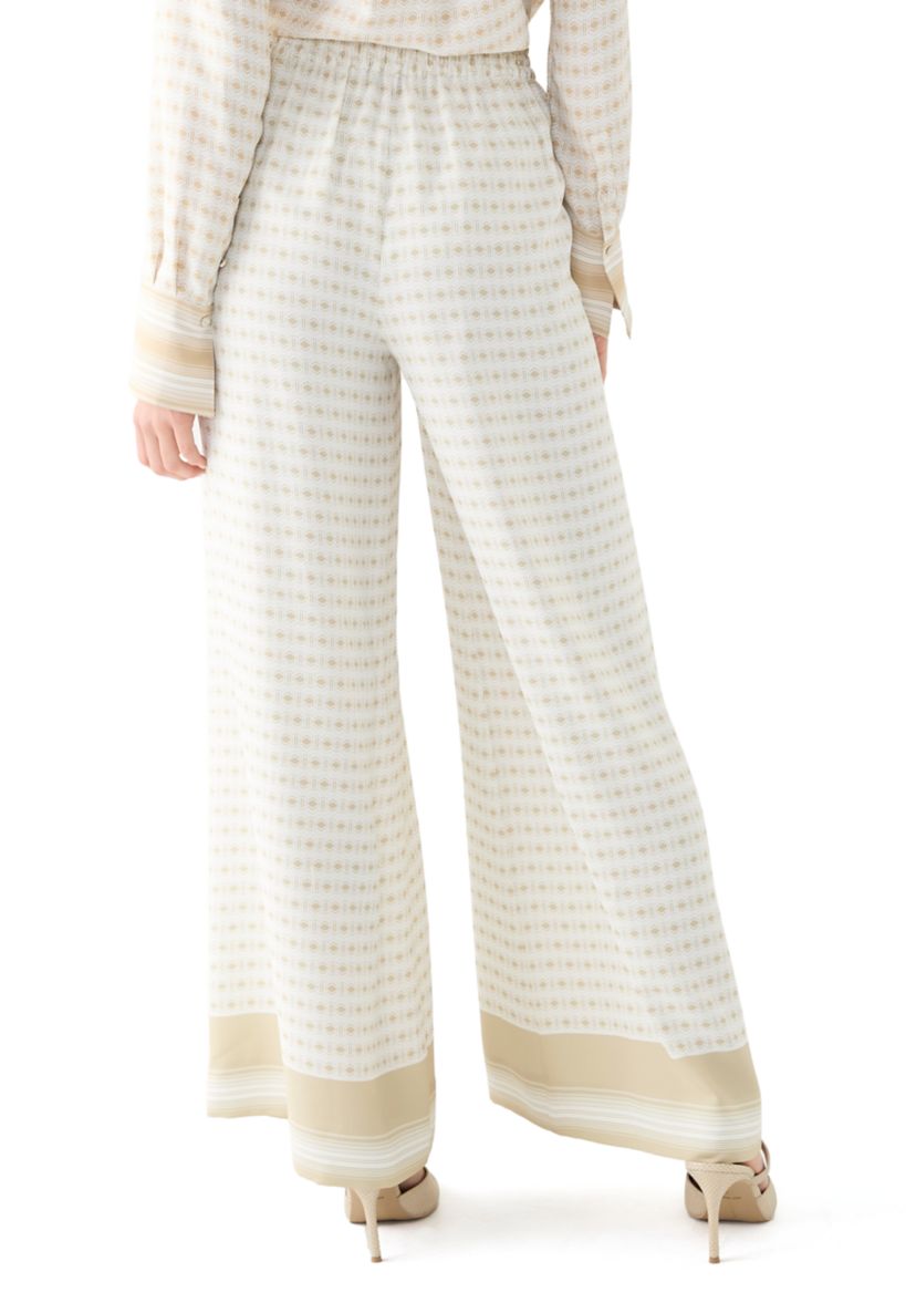 Womens Geometric Print Wide Leg Pants