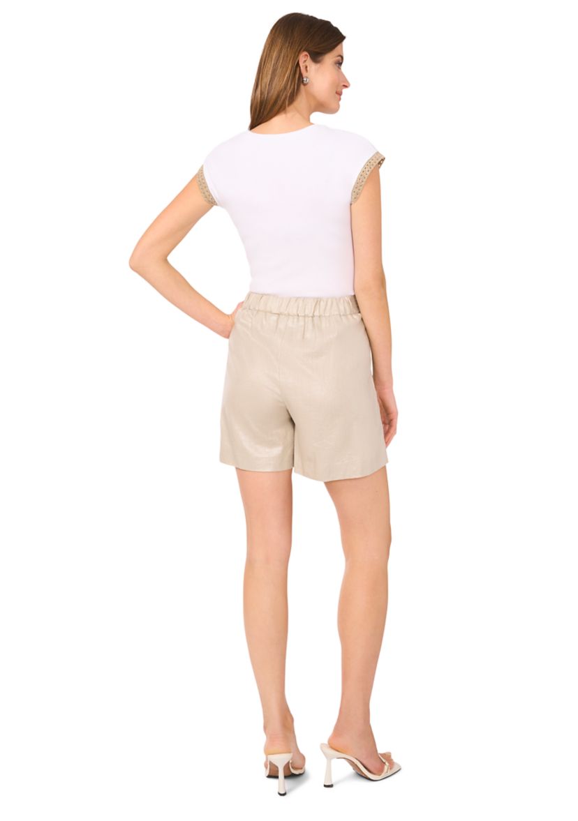 Womens Metallic Linen Shorts