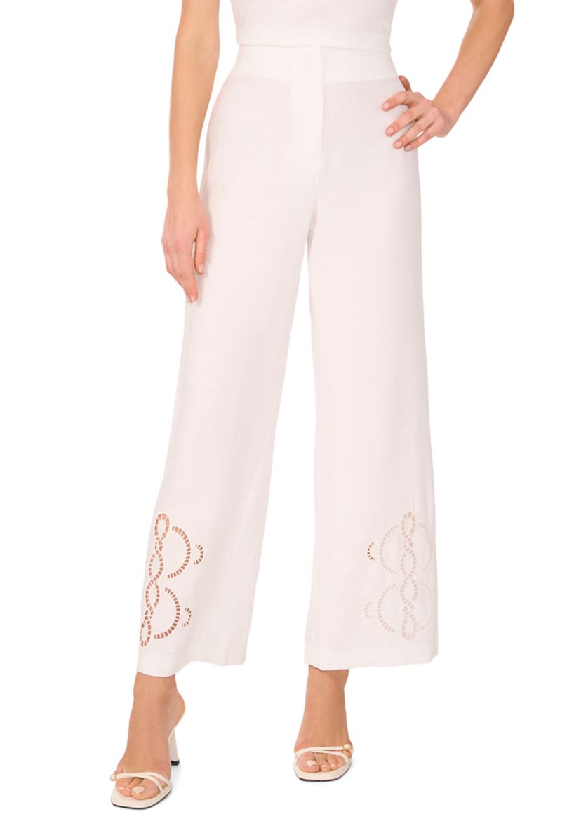 Womens Crochet Trim Pull On Pants