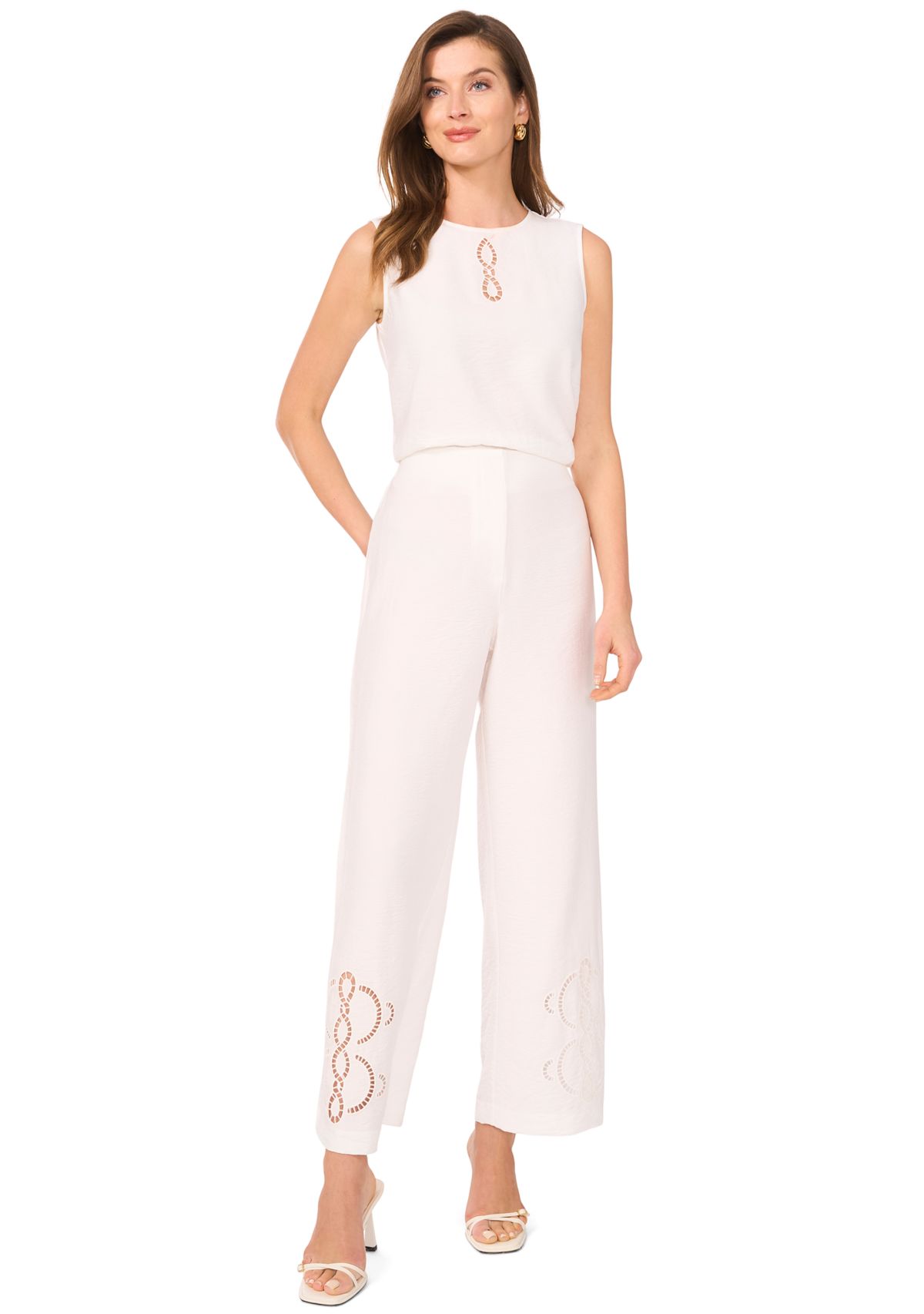 Womens Crochet Trim Pull On Pants