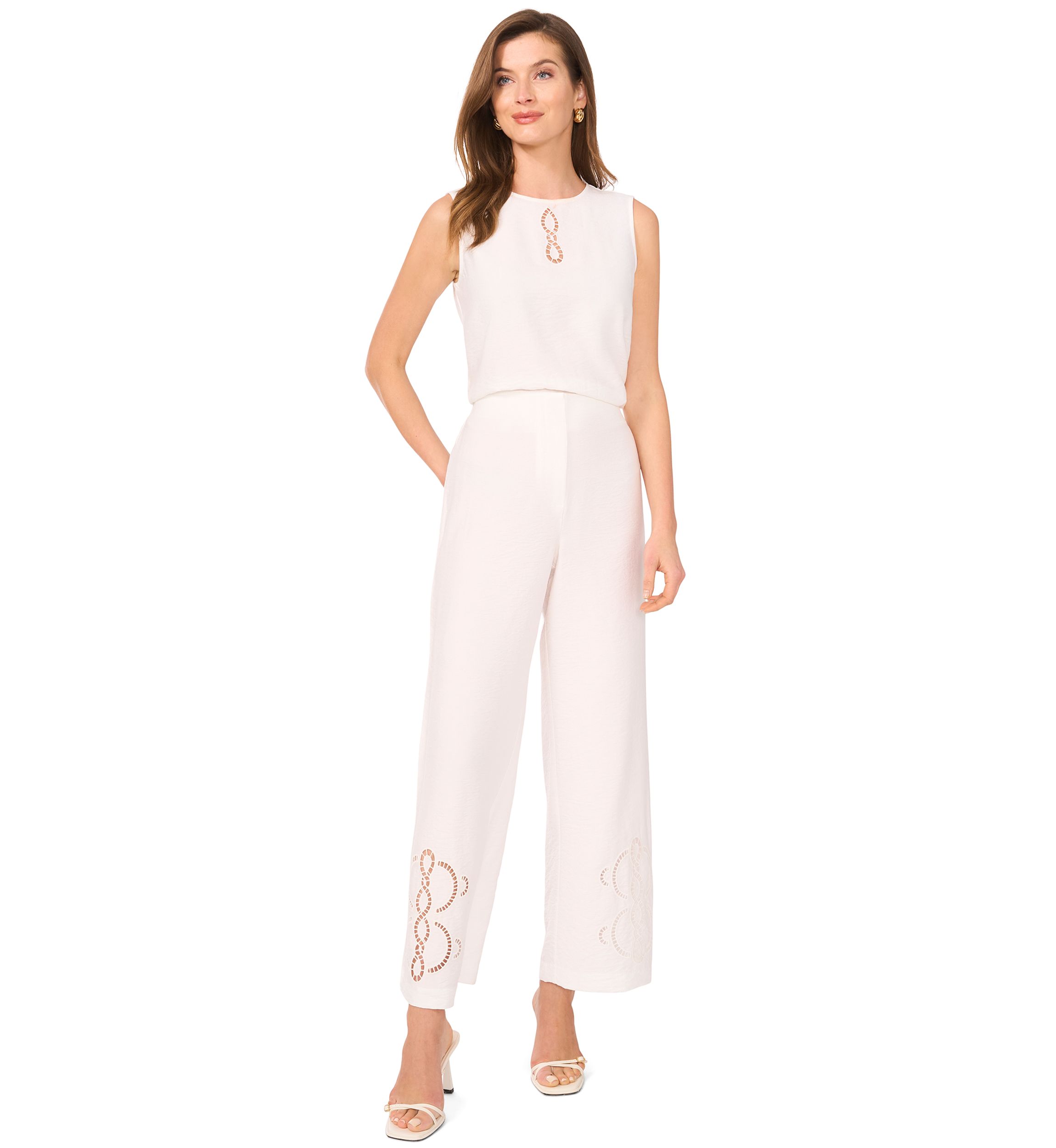 Womens Crochet Trim Pull On Pants