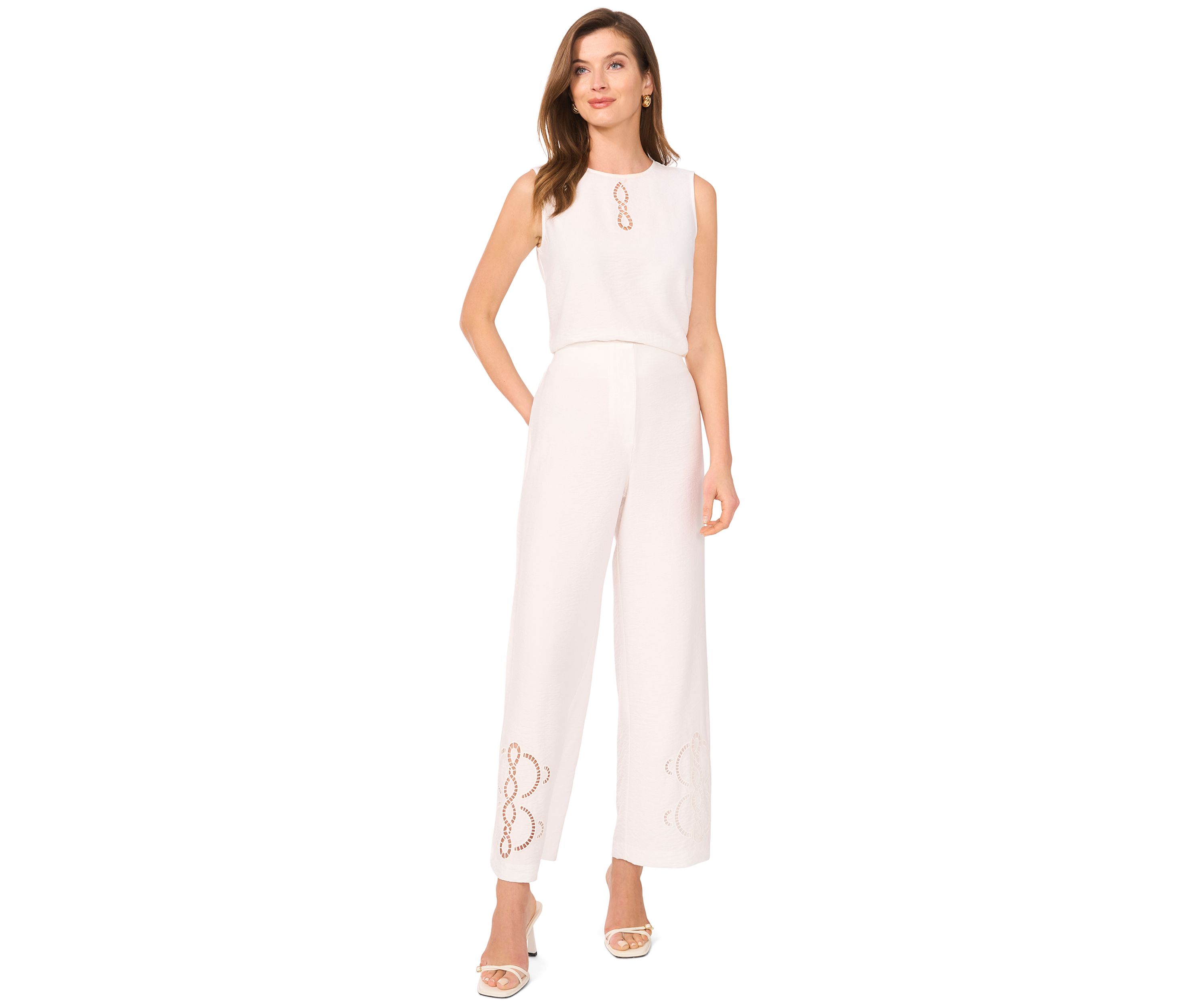 Womens Crochet Trim Pull On Pants