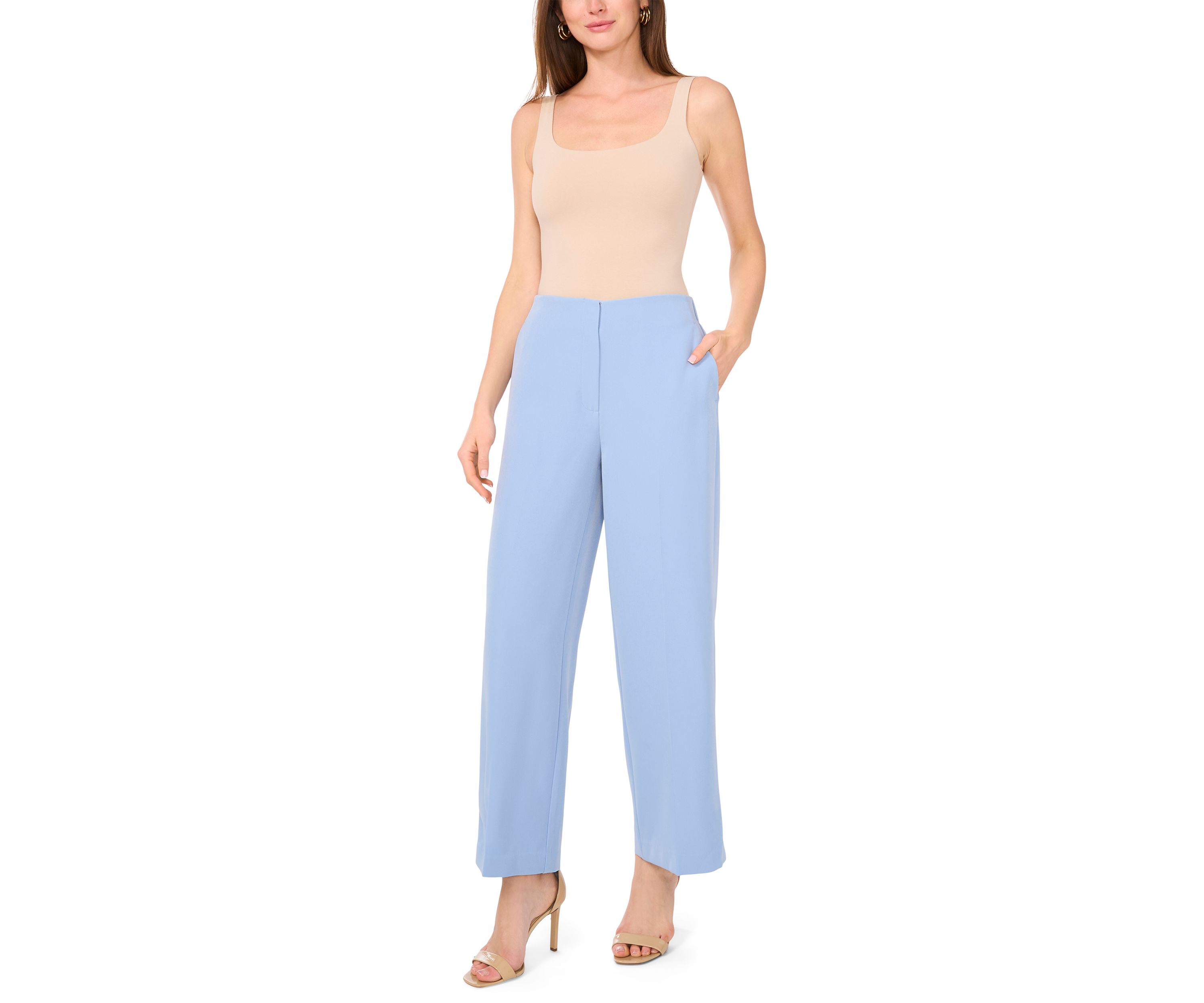 Womens Solid Satin Pants