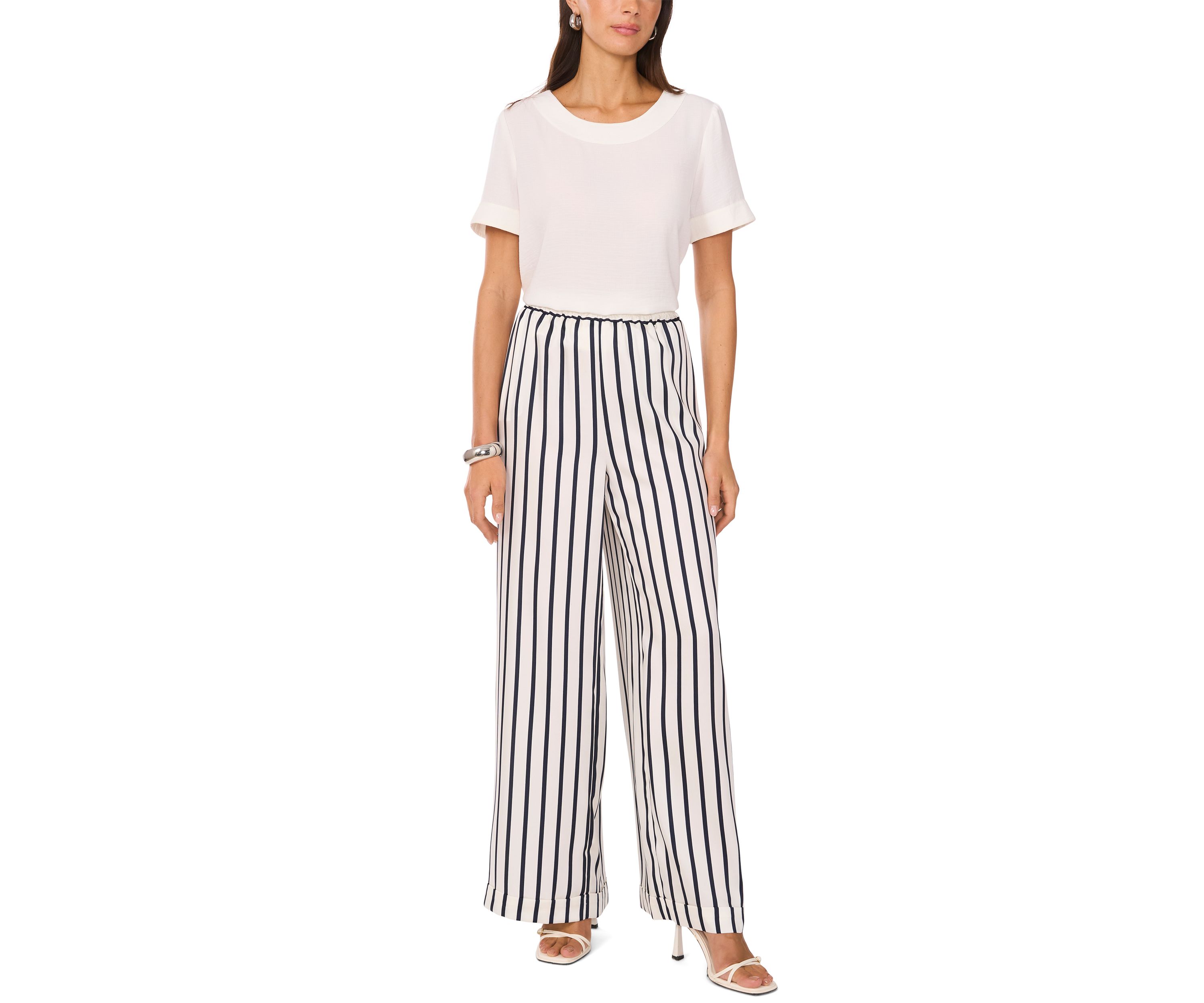 Womens Pull On Stripe Pants