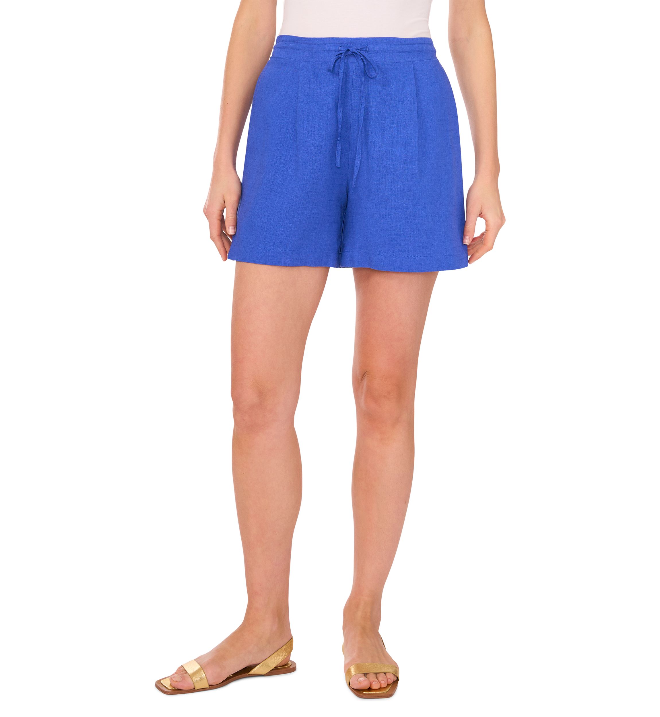 Womens Pull On Linen Blend Shorts
