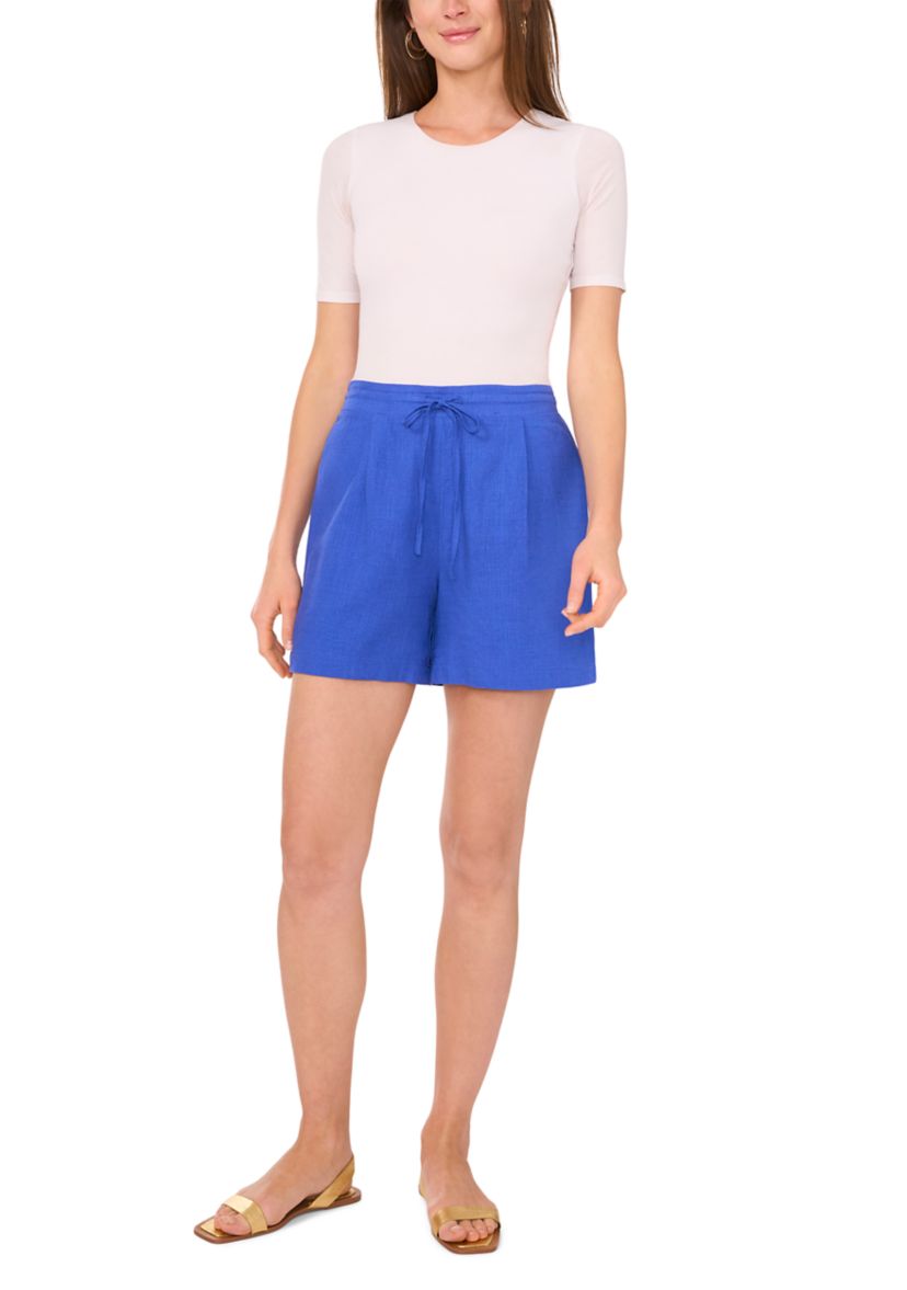 Womens Pull On Linen Blend Shorts