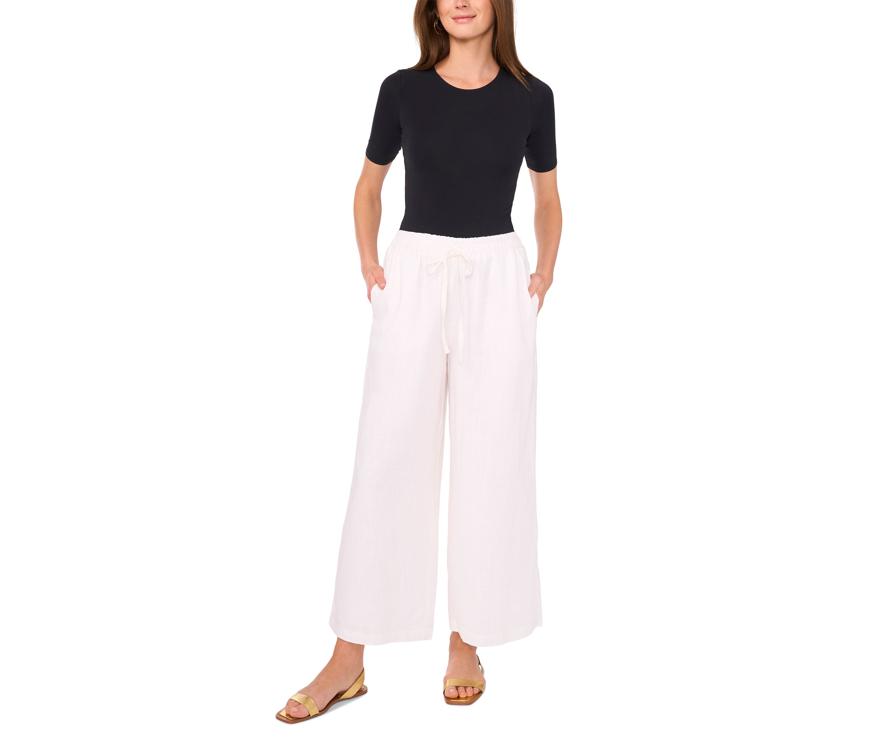 Womens Pull On Linen Pants