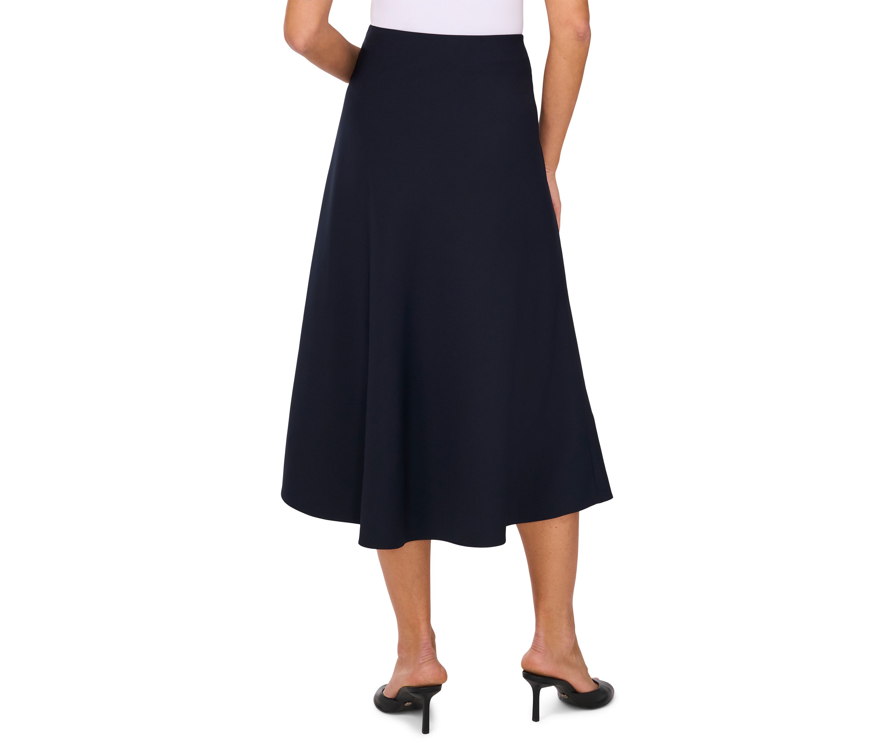 Womens A-Line Satin Midi Skirt 