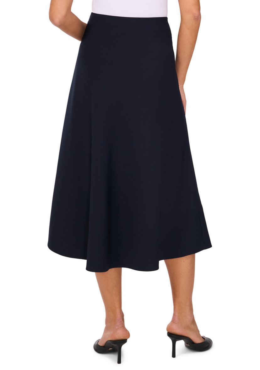 Womens A-Line Satin Midi Skirt 