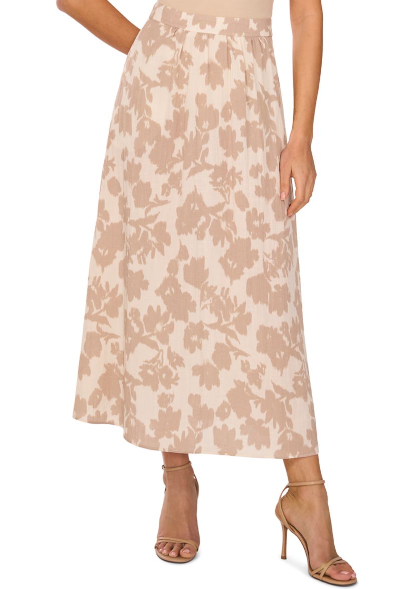 Womens Floral Midi Skirt