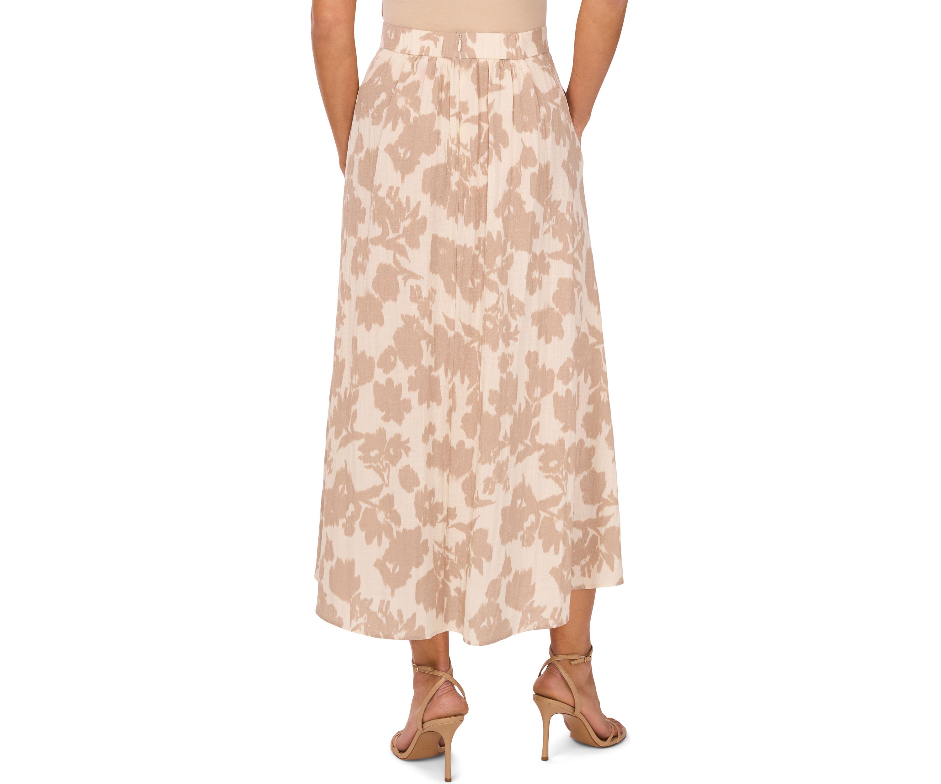 Womens Floral Midi Skirt