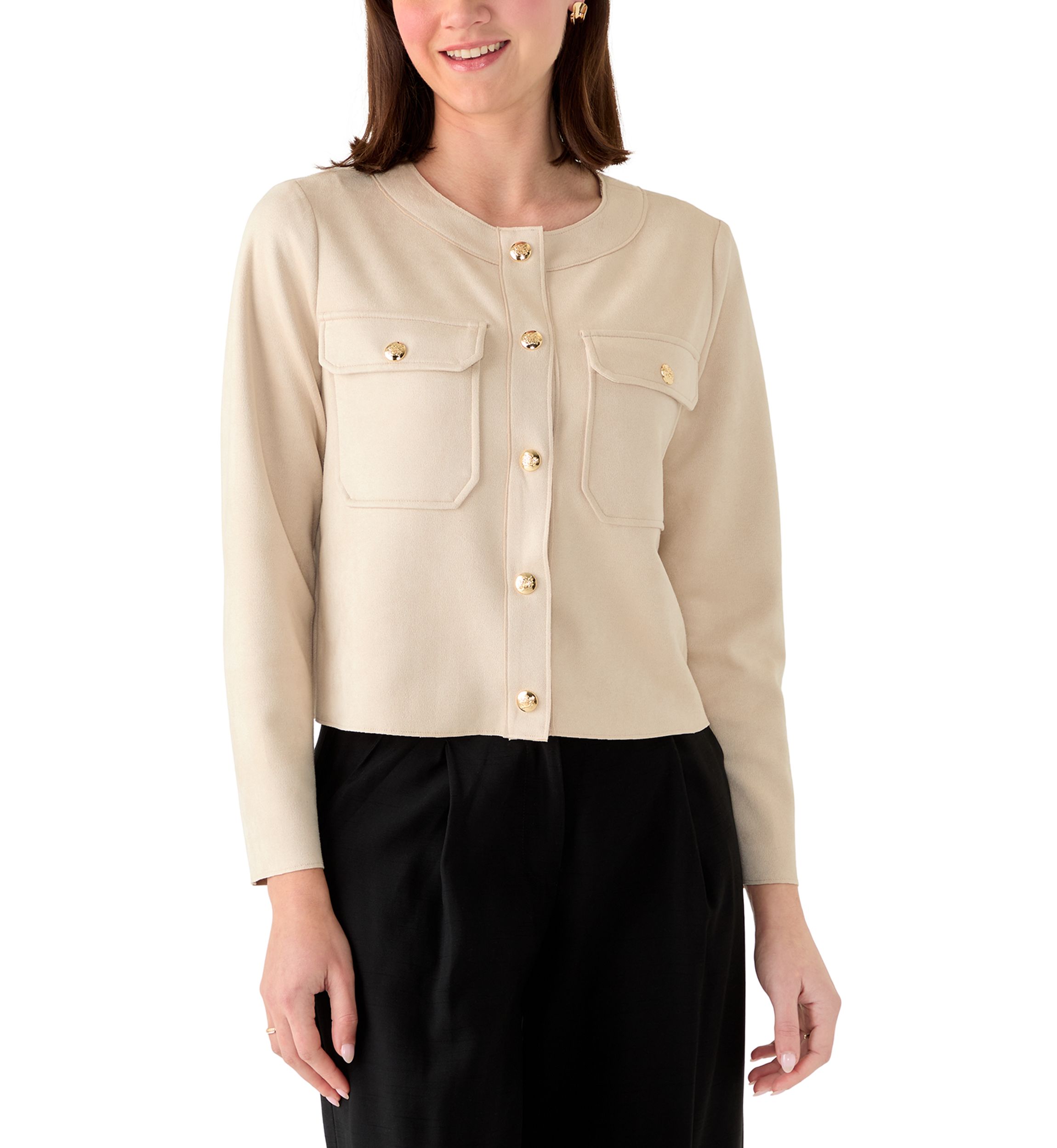 Vince Camuto Faux Suede Button Front Belted Shirt Jacket Women’s XS Blue Vince Camuto Women main image 2