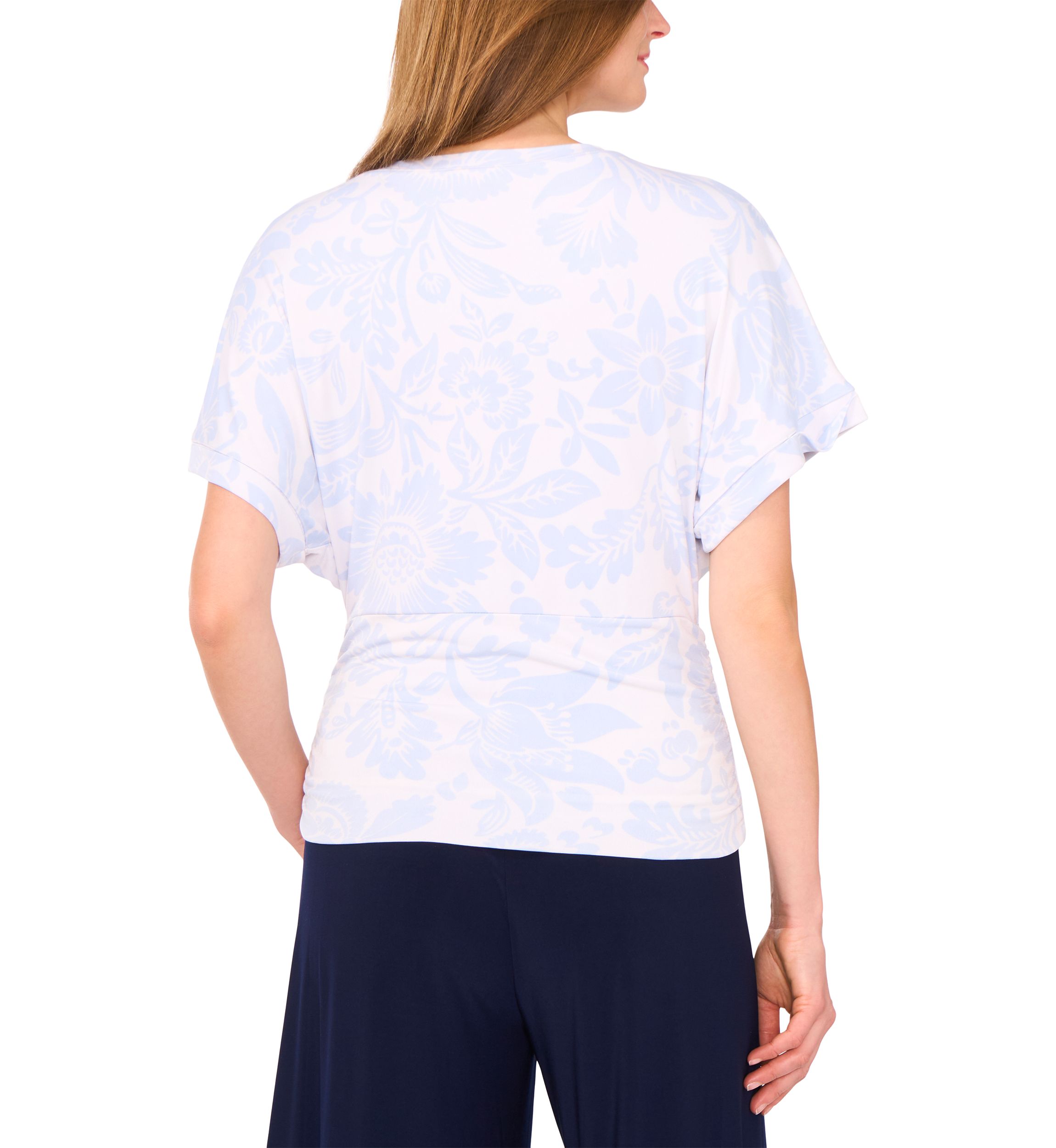 Womens Dolman Sleeve Floral Print Top 
