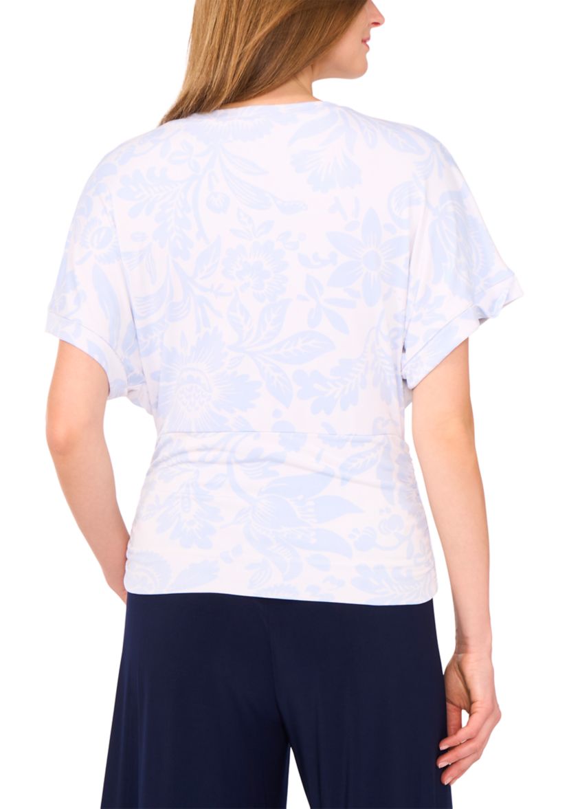 Womens Dolman Sleeve Floral Print Top 