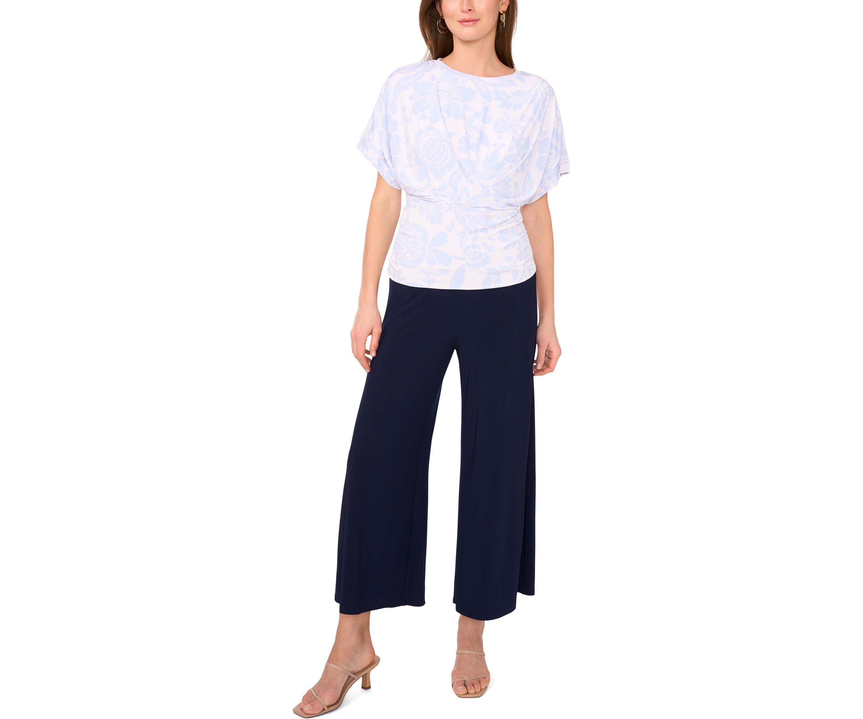 Womens Dolman Sleeve Floral Print Top 
