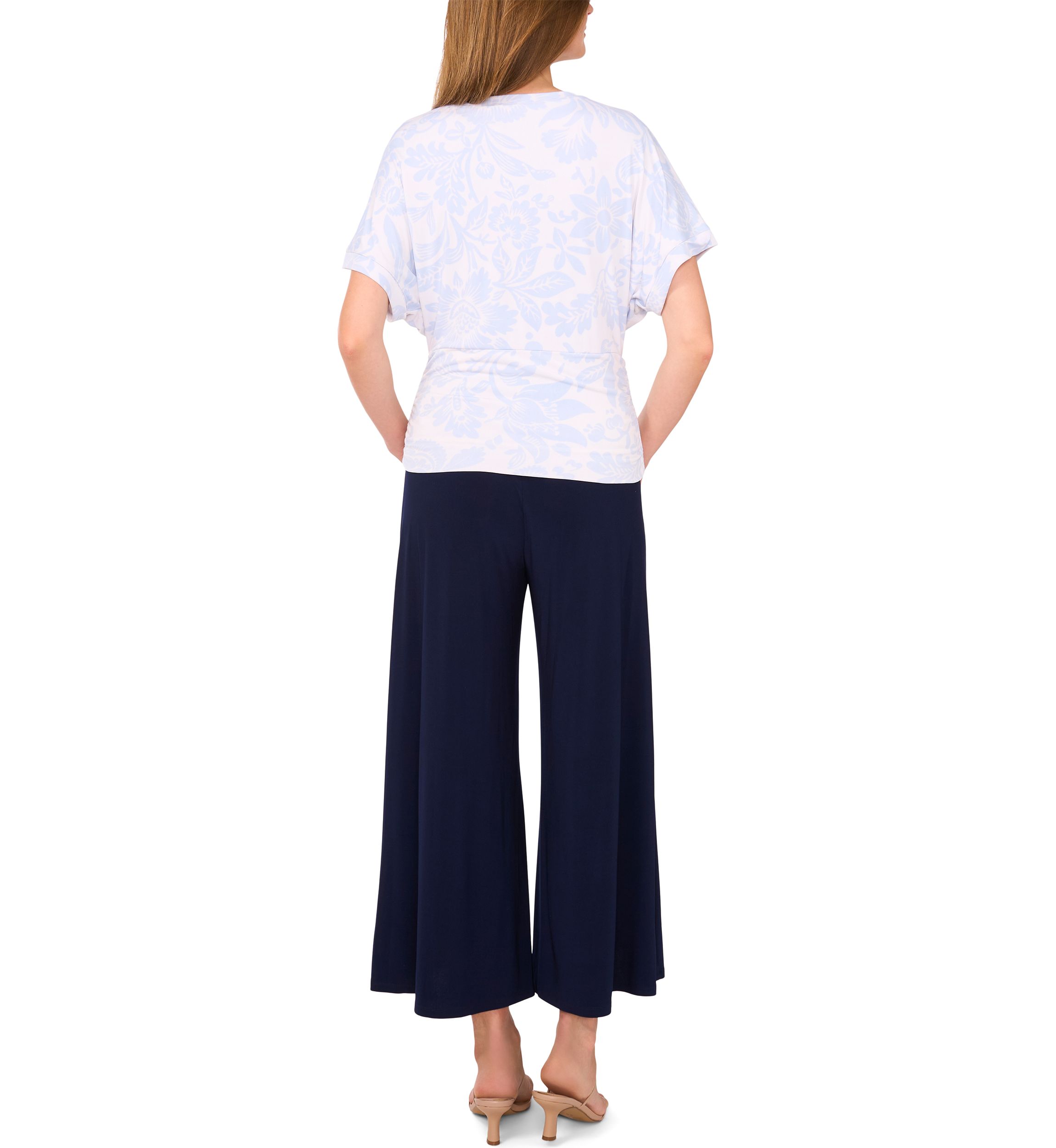 Womens Dolman Sleeve Floral Print Top 