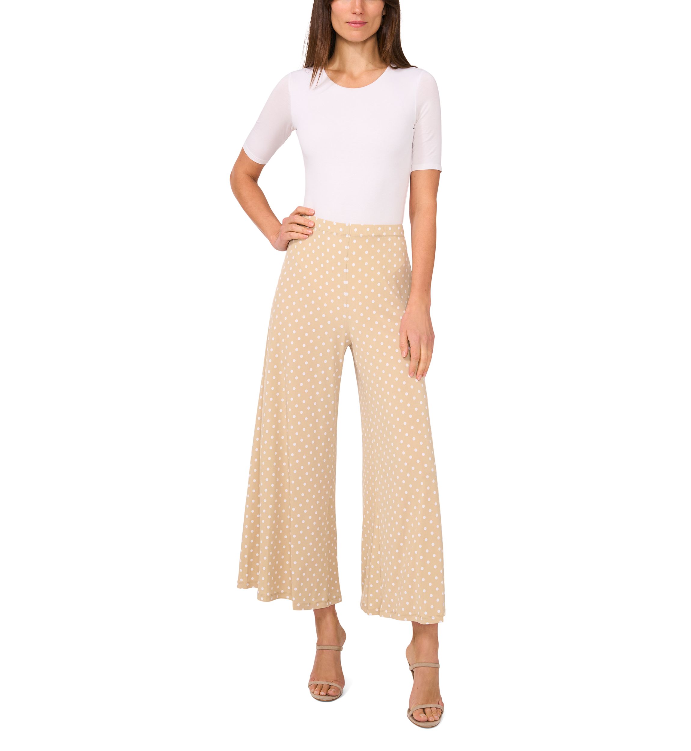 Womens Pull On Dot Crop Pants