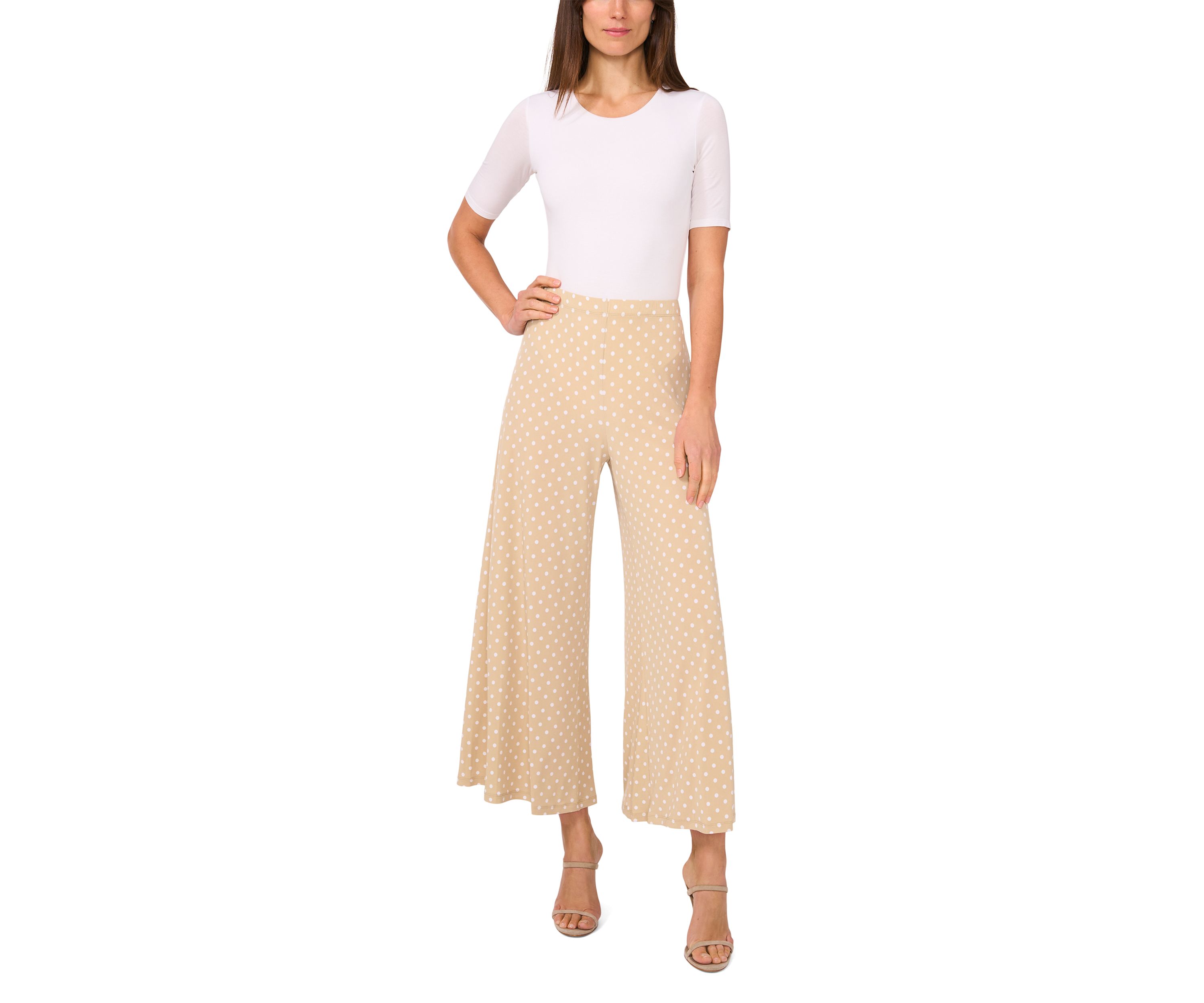 Womens Pull On Dot Crop Pants