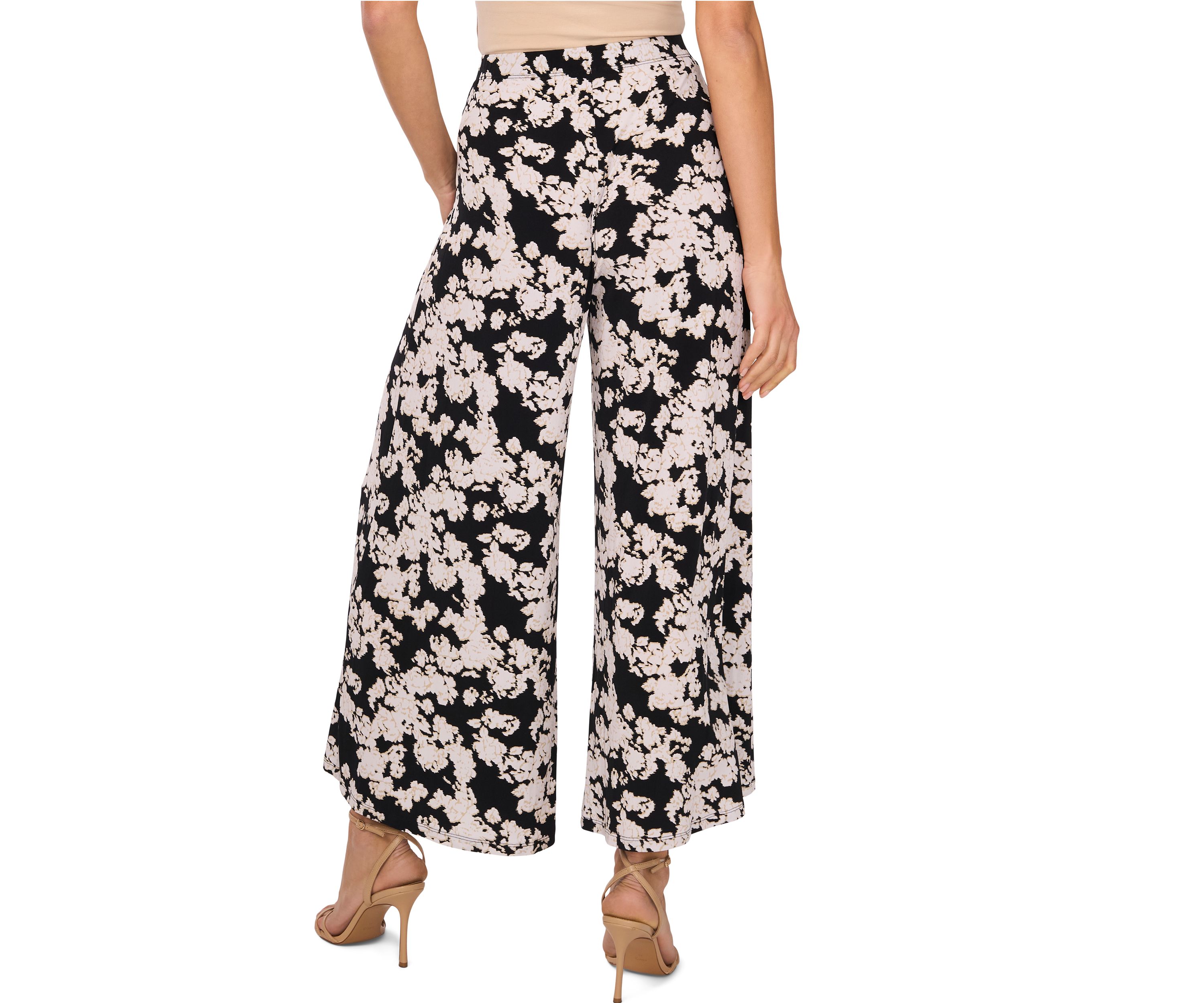 Womens Pull On Floral Cropped Pants