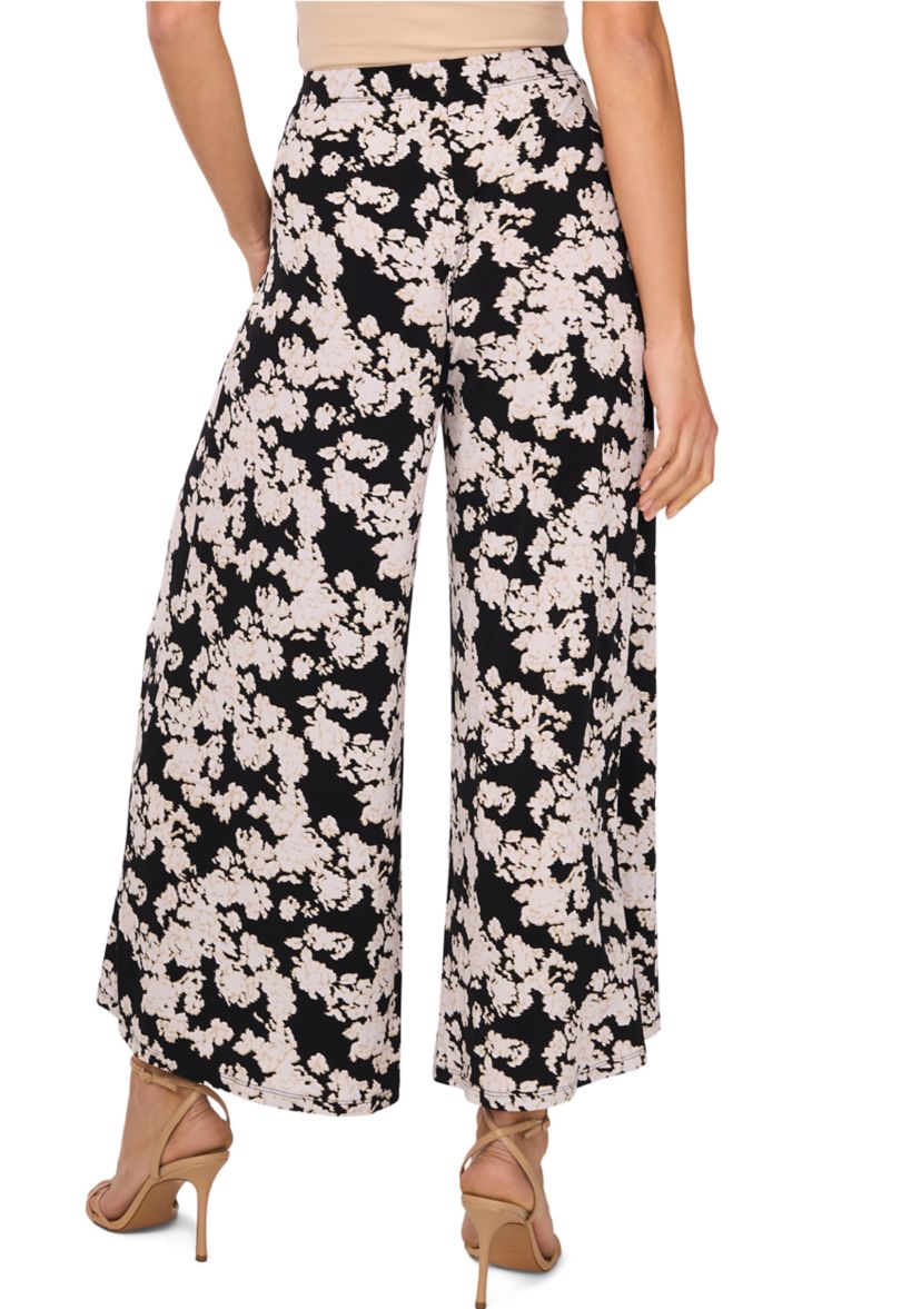 Womens Pull On Floral Cropped Pants