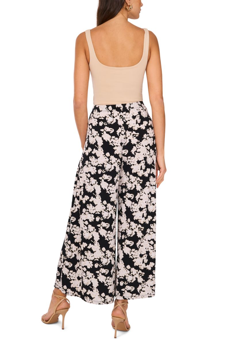 Womens Pull On Floral Cropped Pants