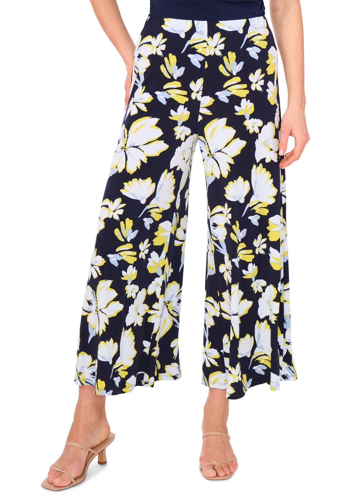 Womens Cropped Floral Printed Pants