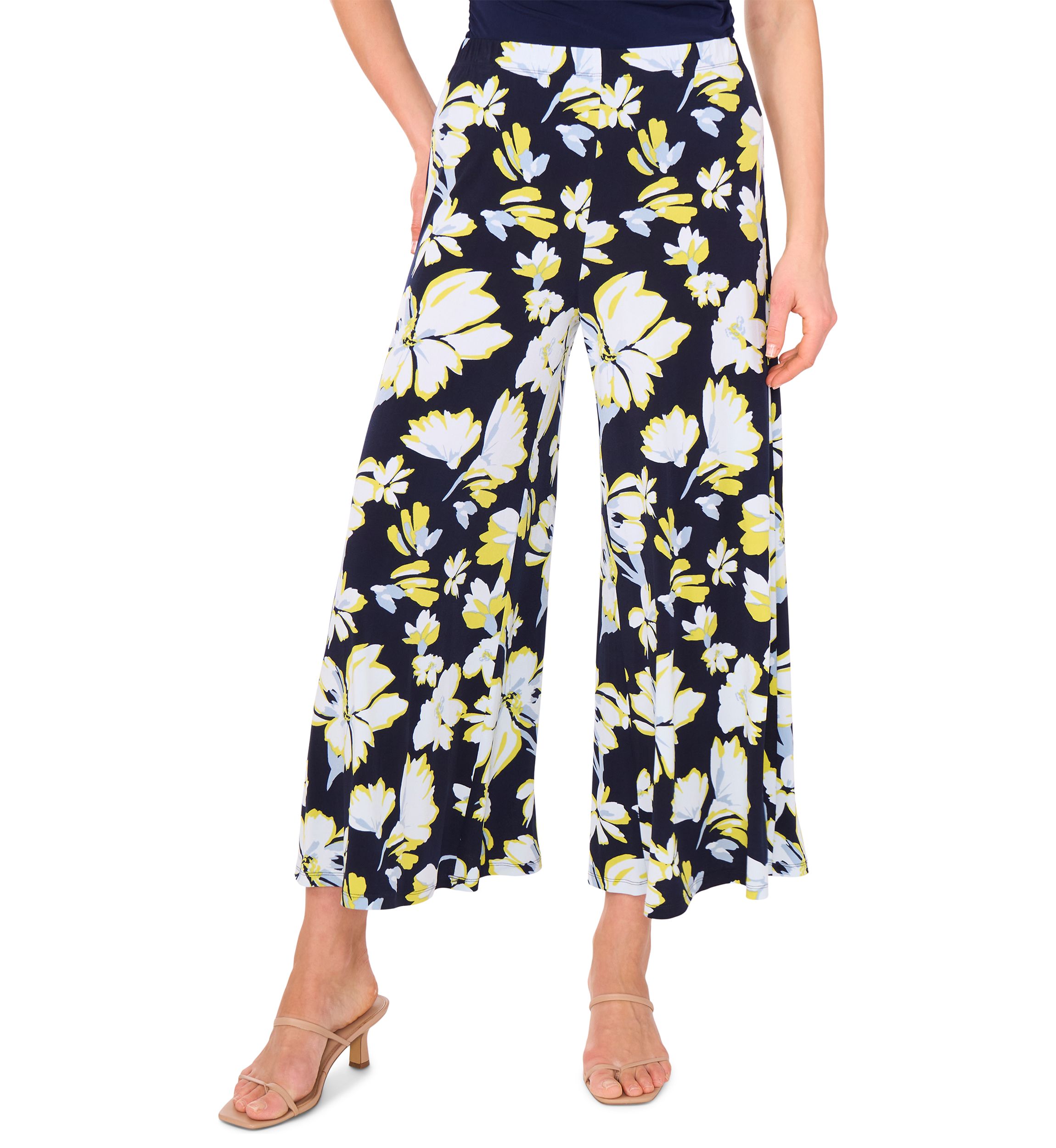 Womens Cropped Floral Printed Pants