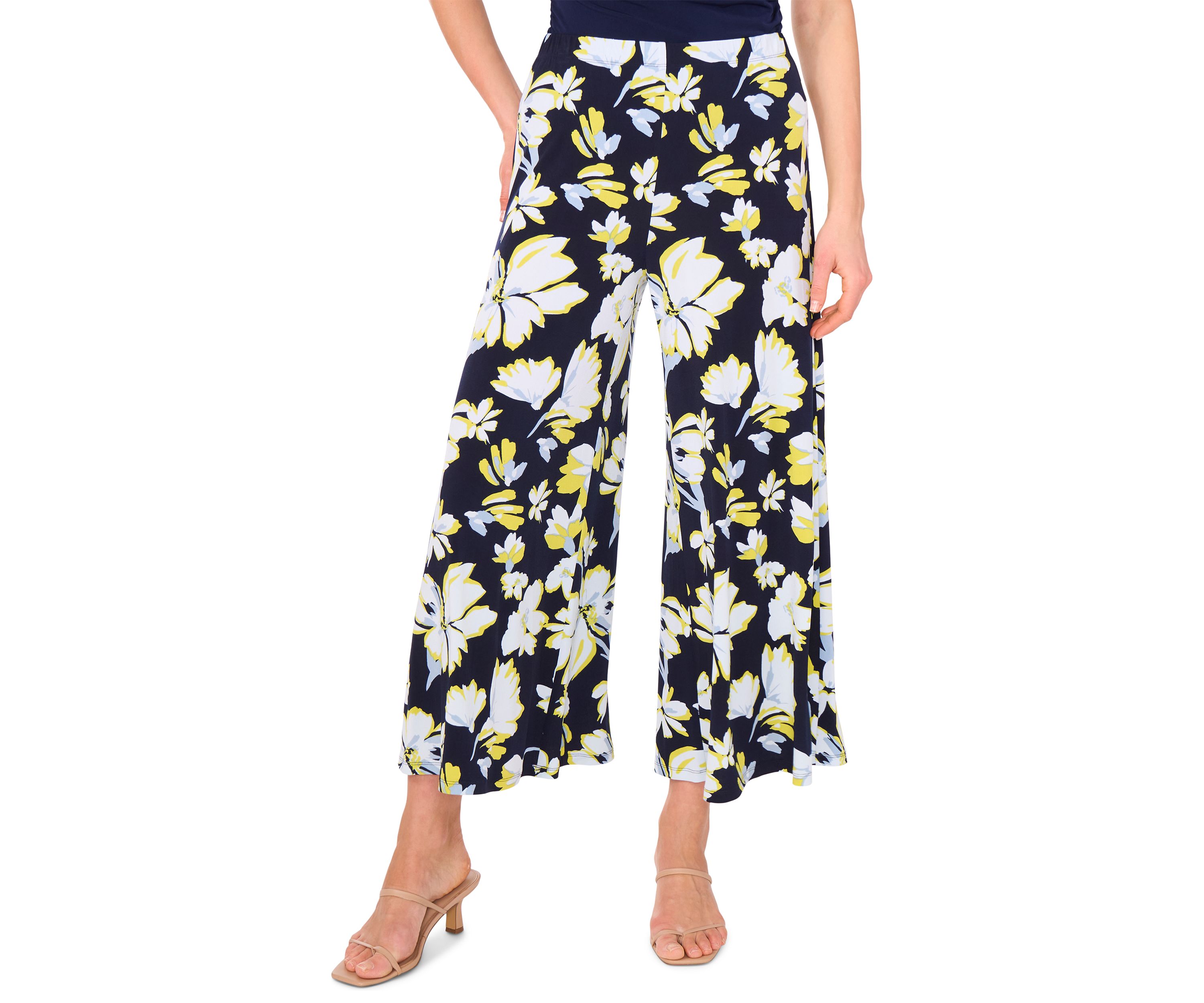 Womens Cropped Floral Printed Pants