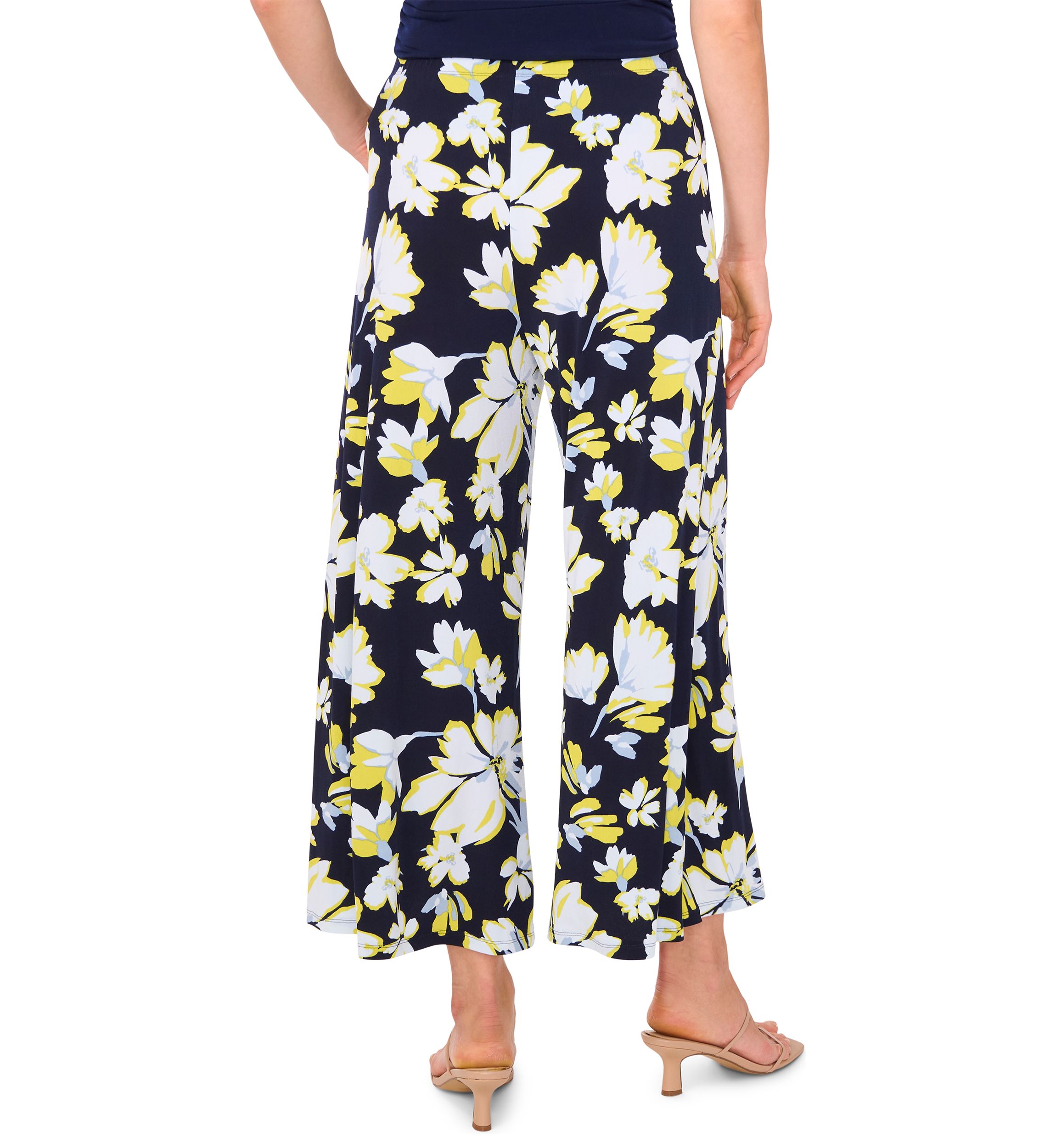 Womens Cropped Floral Printed Pants