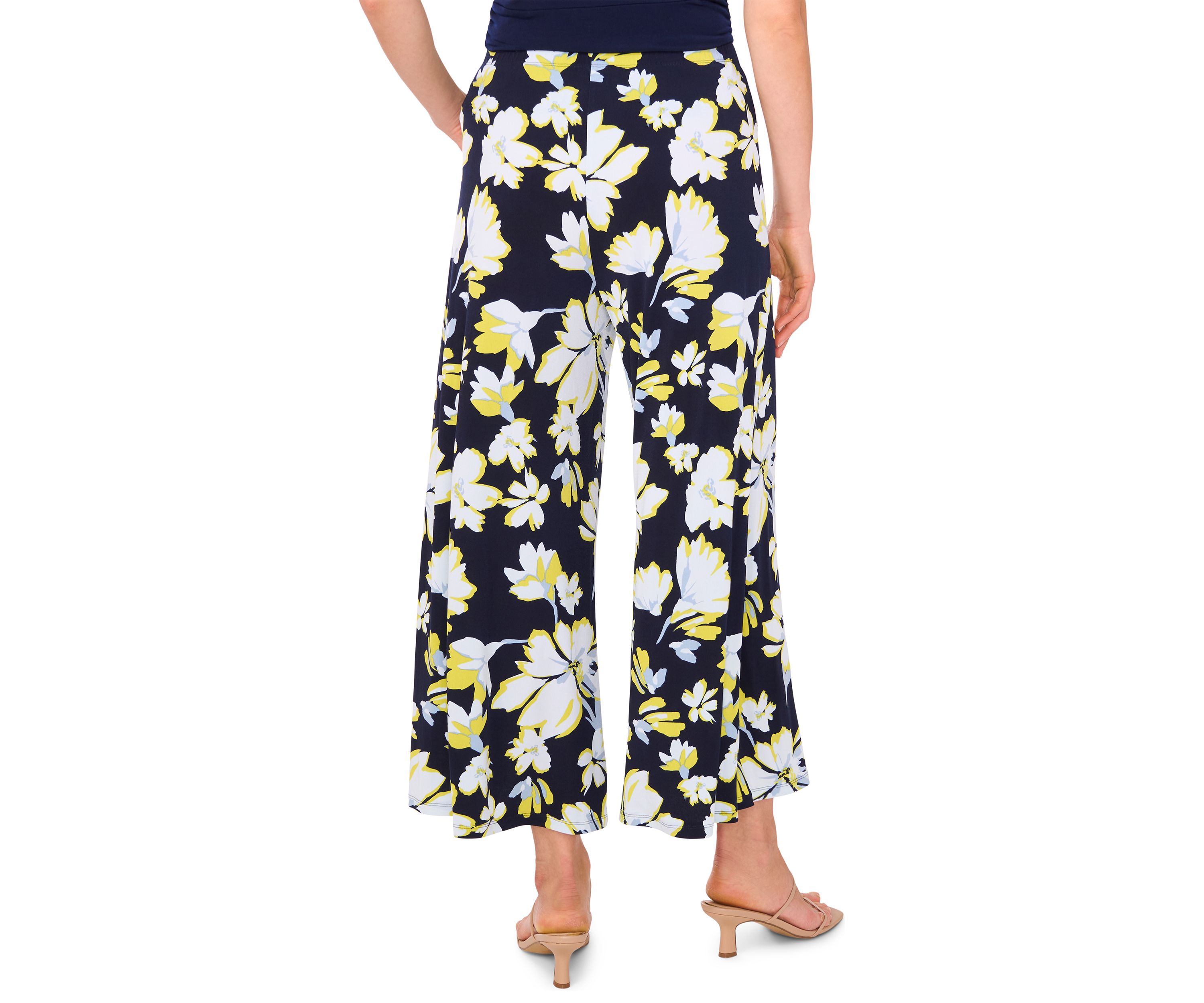Womens Cropped Floral Printed Pants