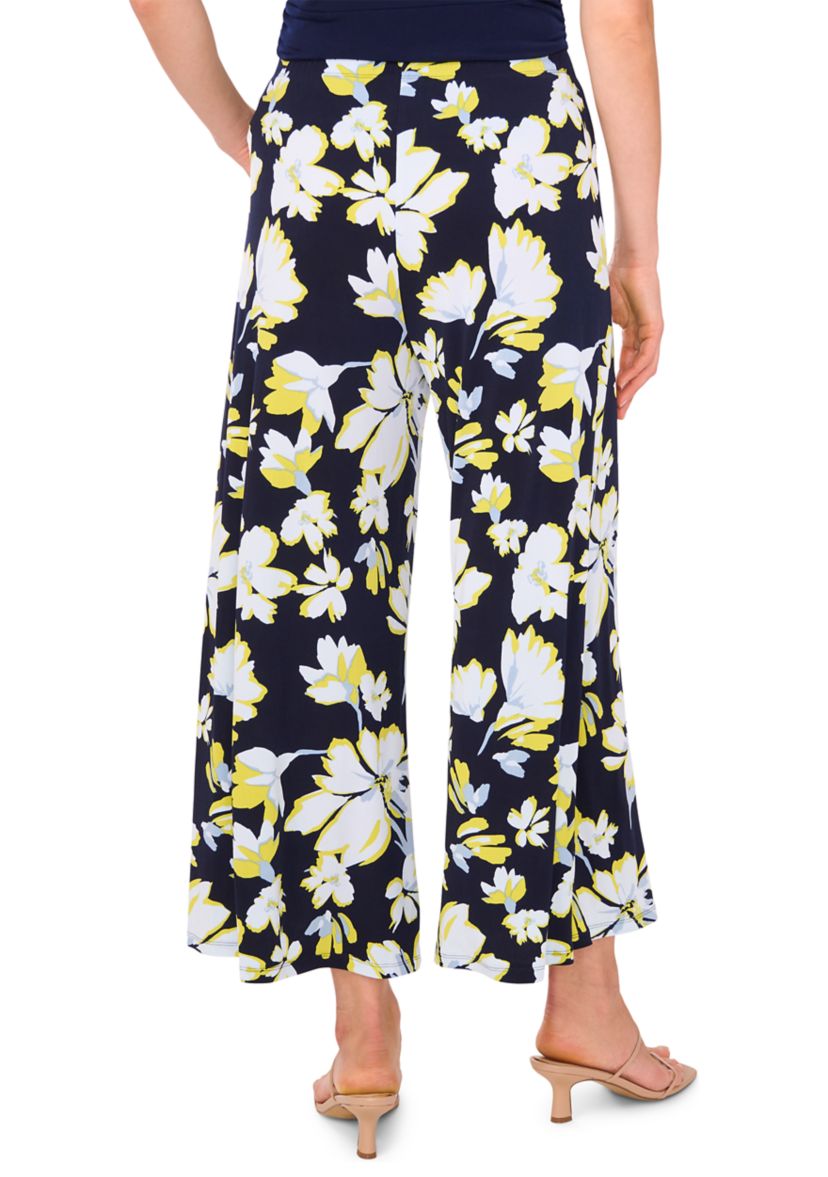 Womens Cropped Floral Printed Pants
