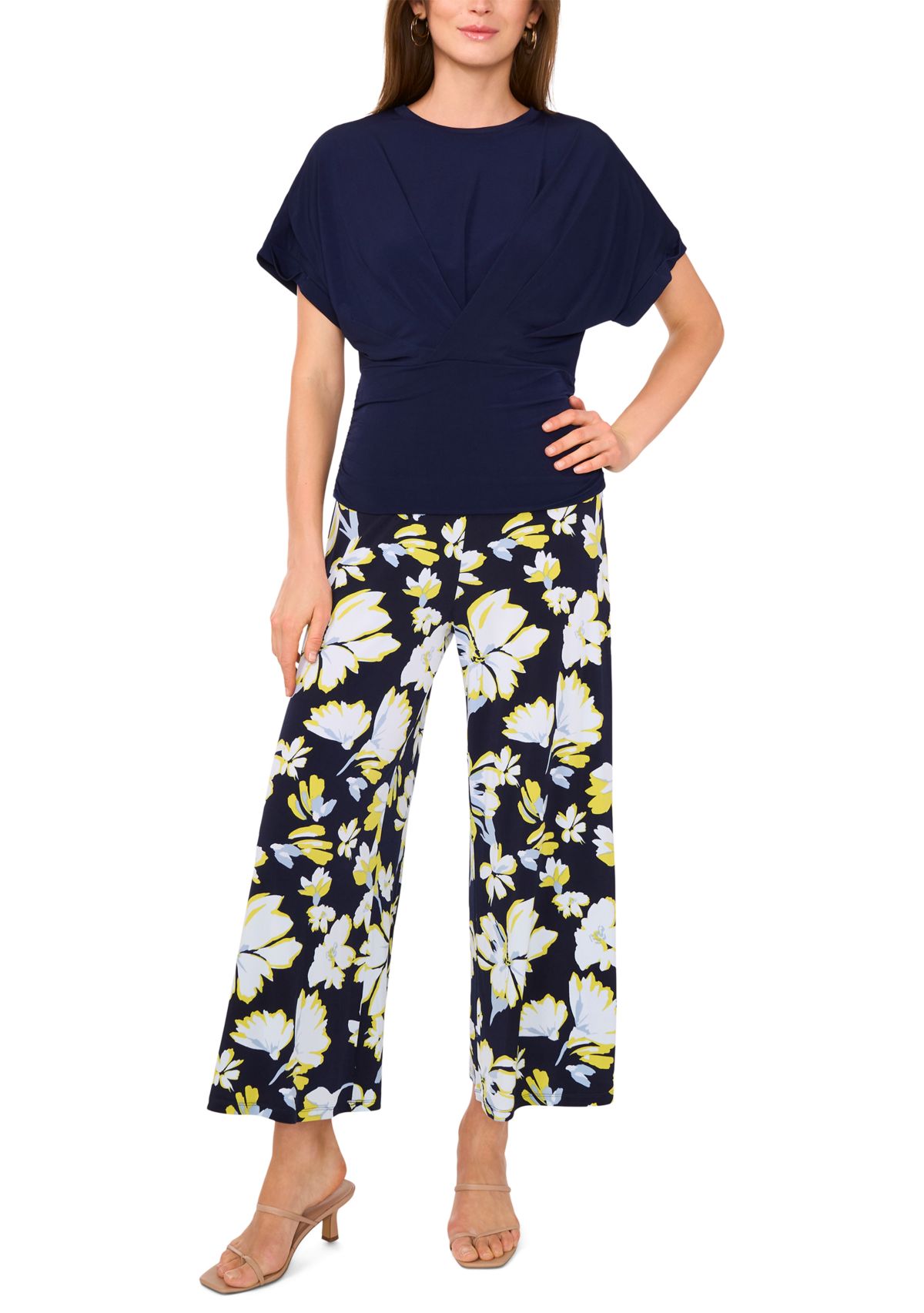 Womens Cropped Floral Printed Pants