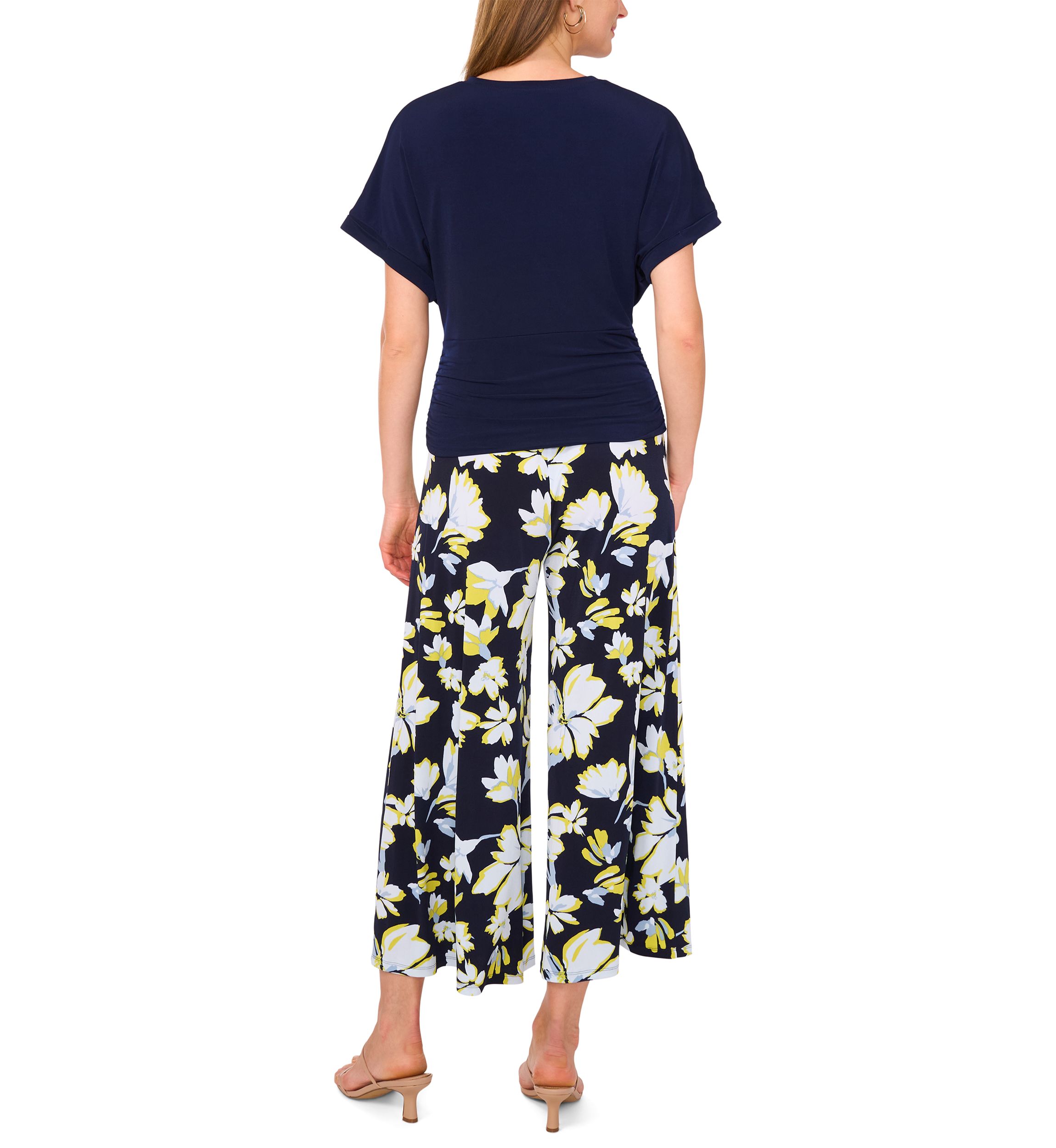 Womens Cropped Floral Printed Pants