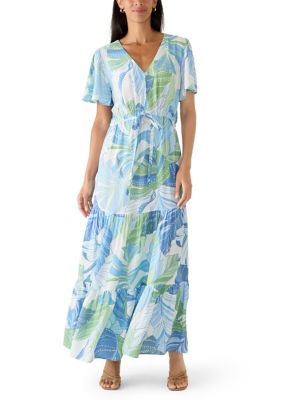 vince camuto tie neck a line dress Vince Camuto Bow-Neck Halter Dress - Papaya
