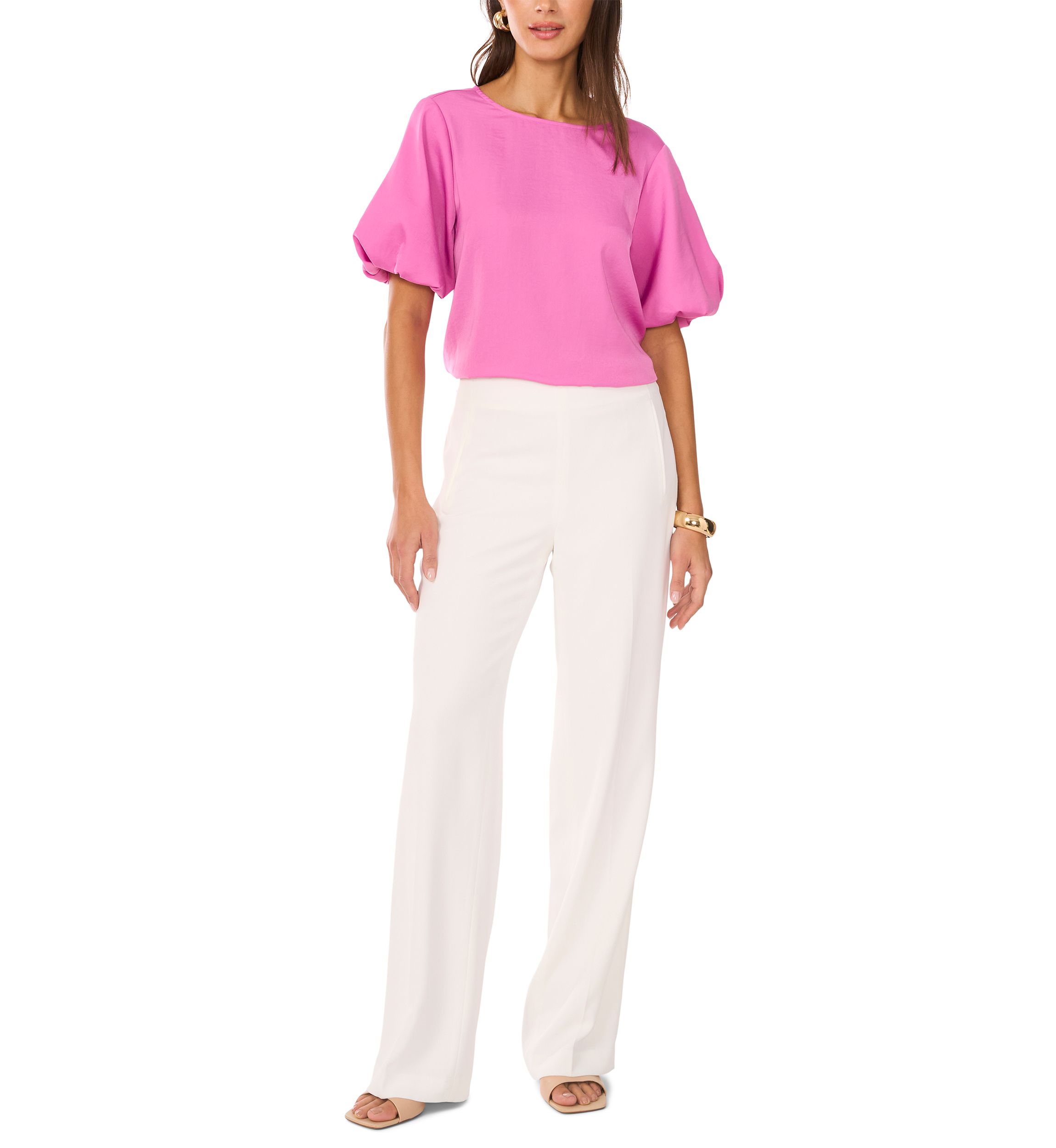 Womens Puff Sleeve Blouse