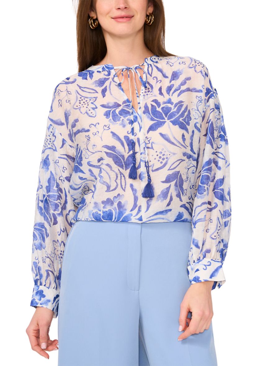 Womens Drop Shoulder Printed Blouse
