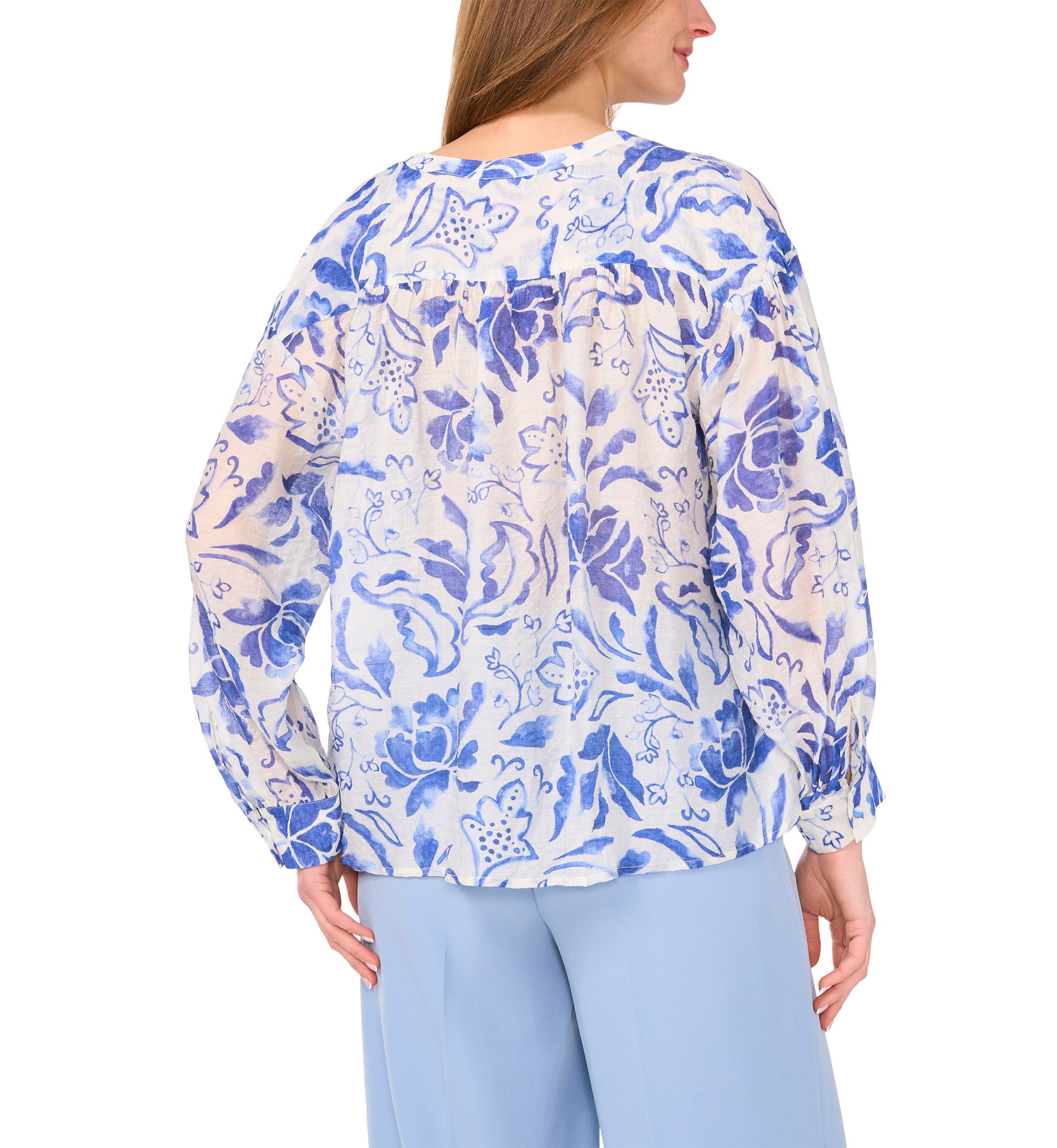 Womens Drop Shoulder Printed Blouse