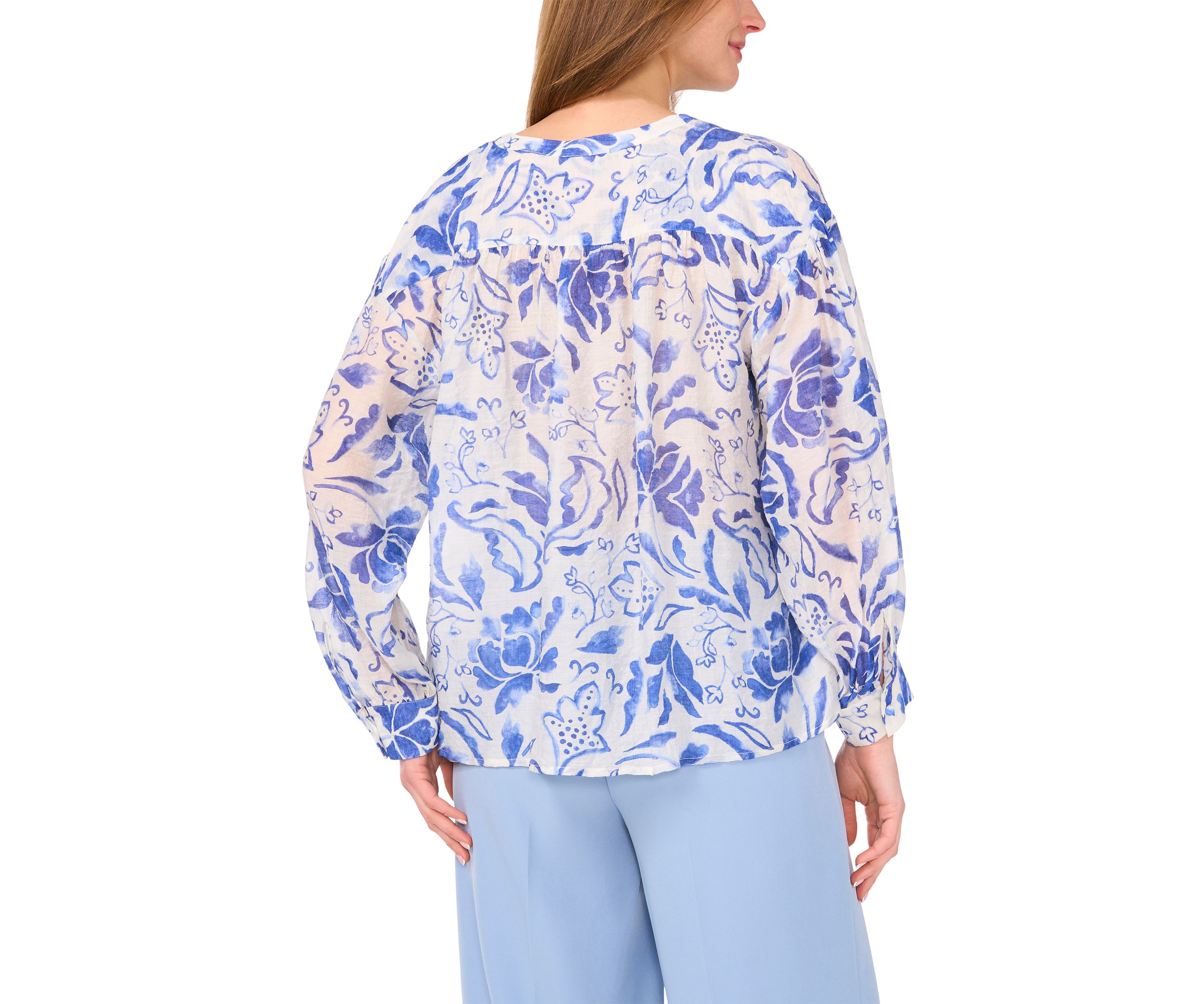 Womens Drop Shoulder Printed Blouse