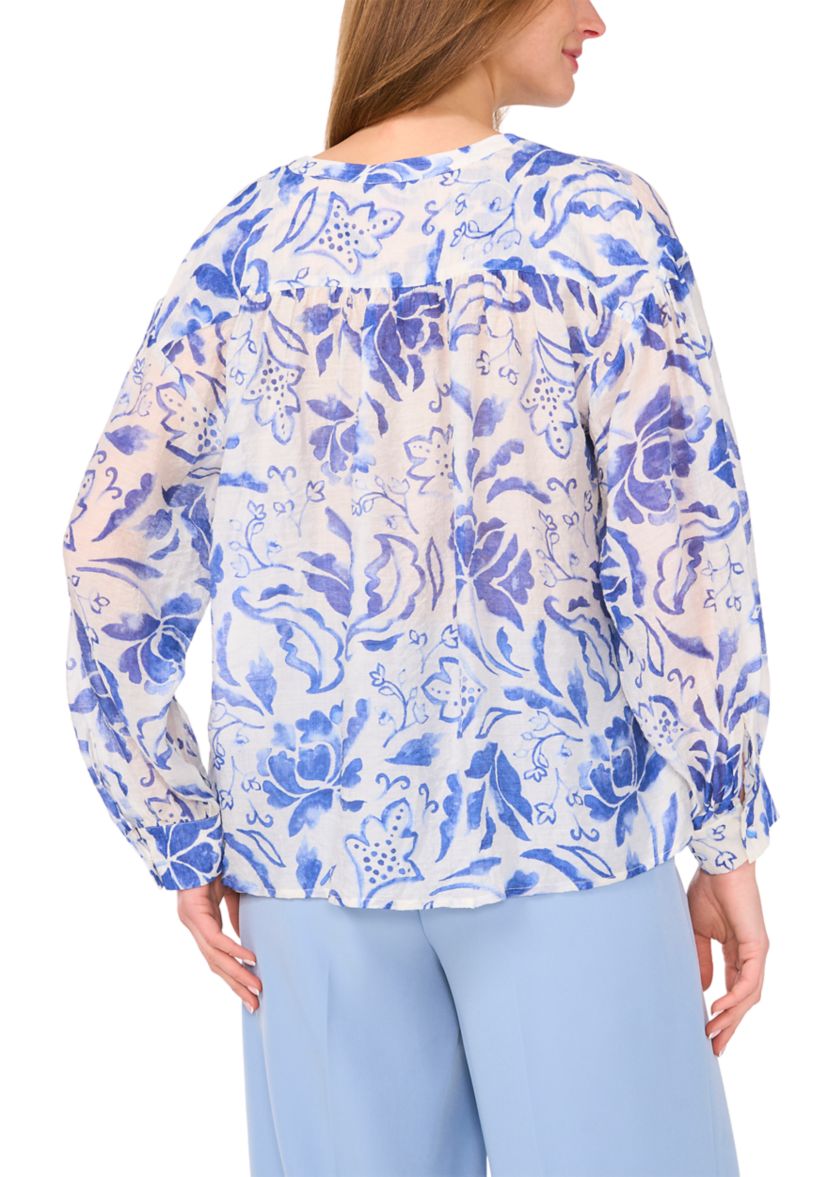 Womens Drop Shoulder Printed Blouse