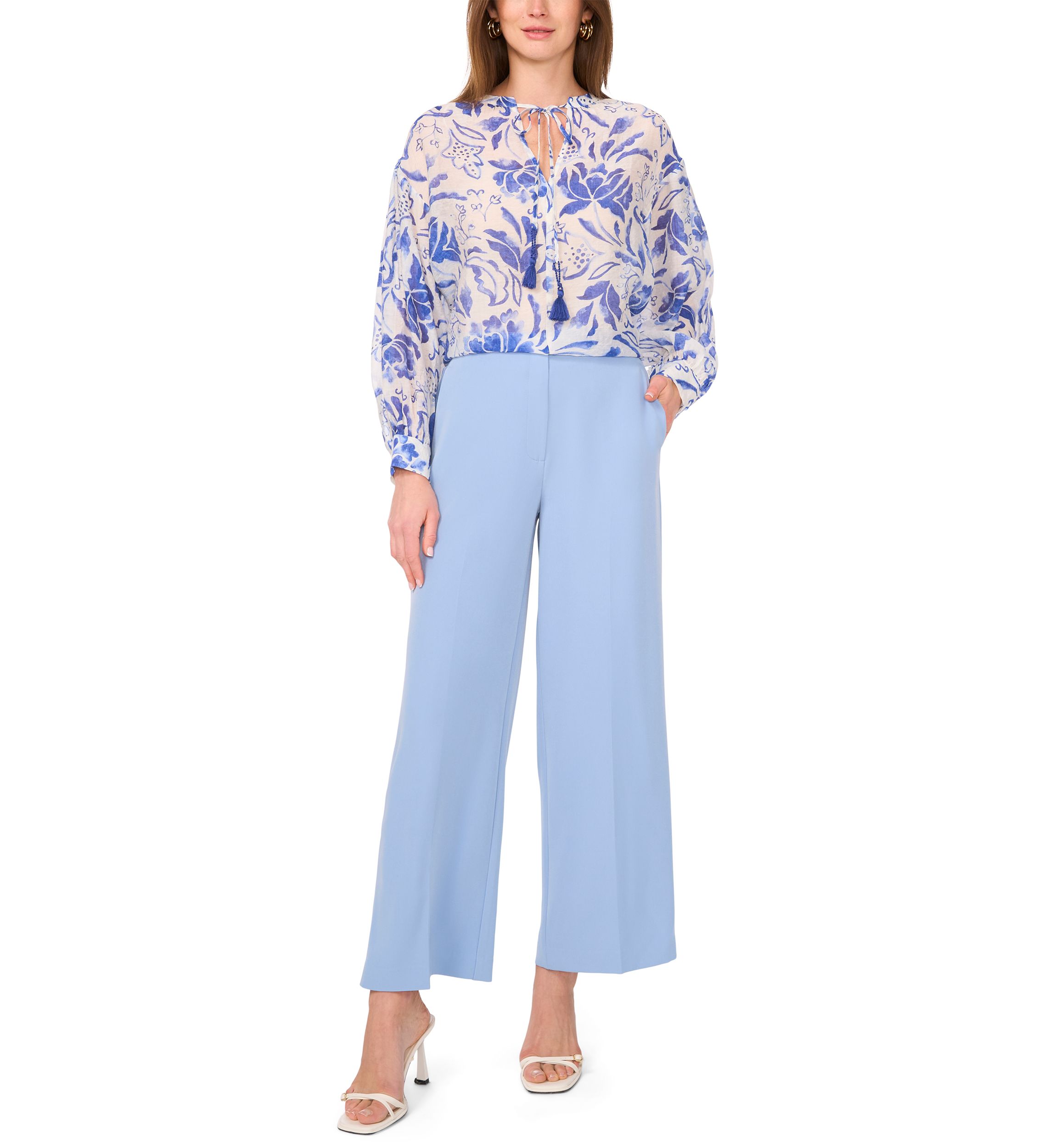 Womens Drop Shoulder Printed Blouse