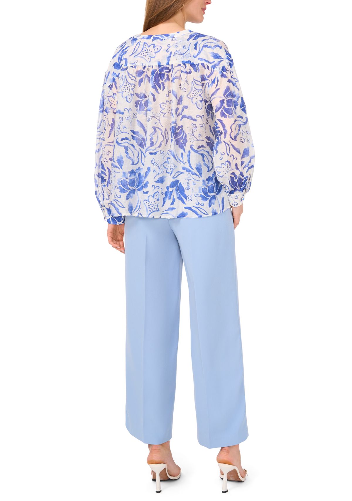 Womens Drop Shoulder Printed Blouse