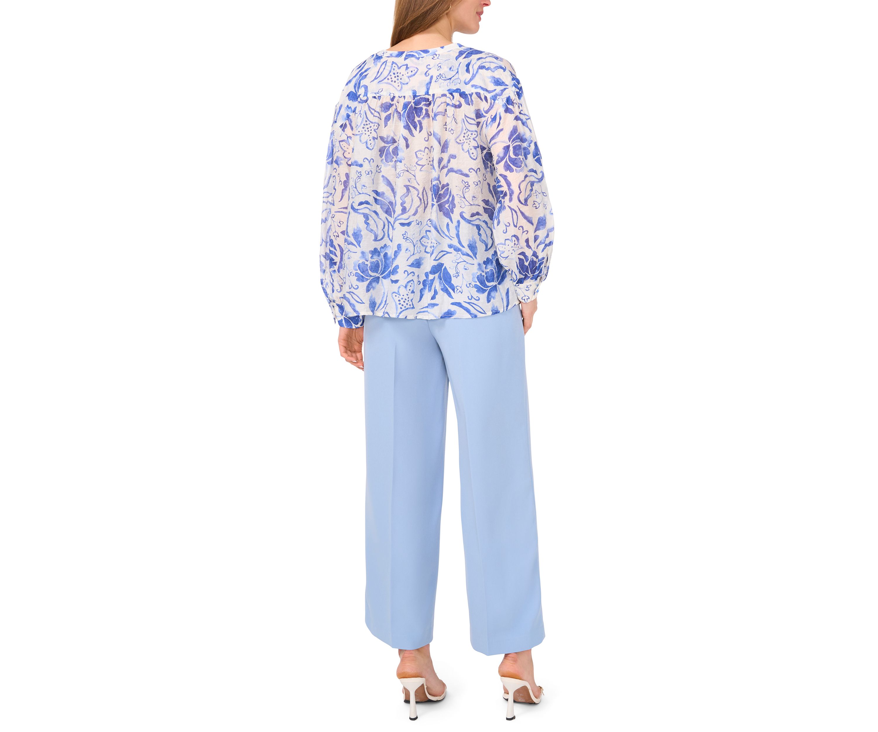 Womens Drop Shoulder Printed Blouse