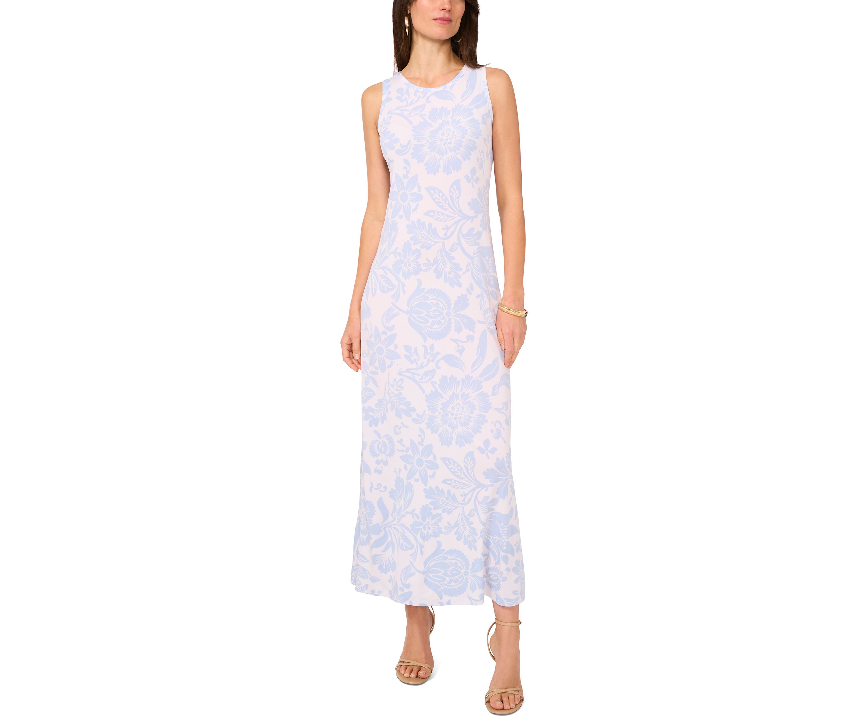 Womens Sleeveless Floral Maxi Dress