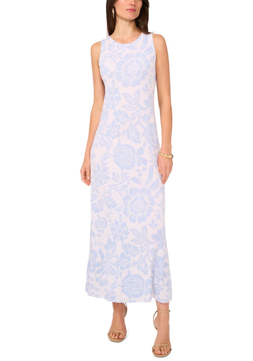 Womens Sleeveless Floral Maxi Dress