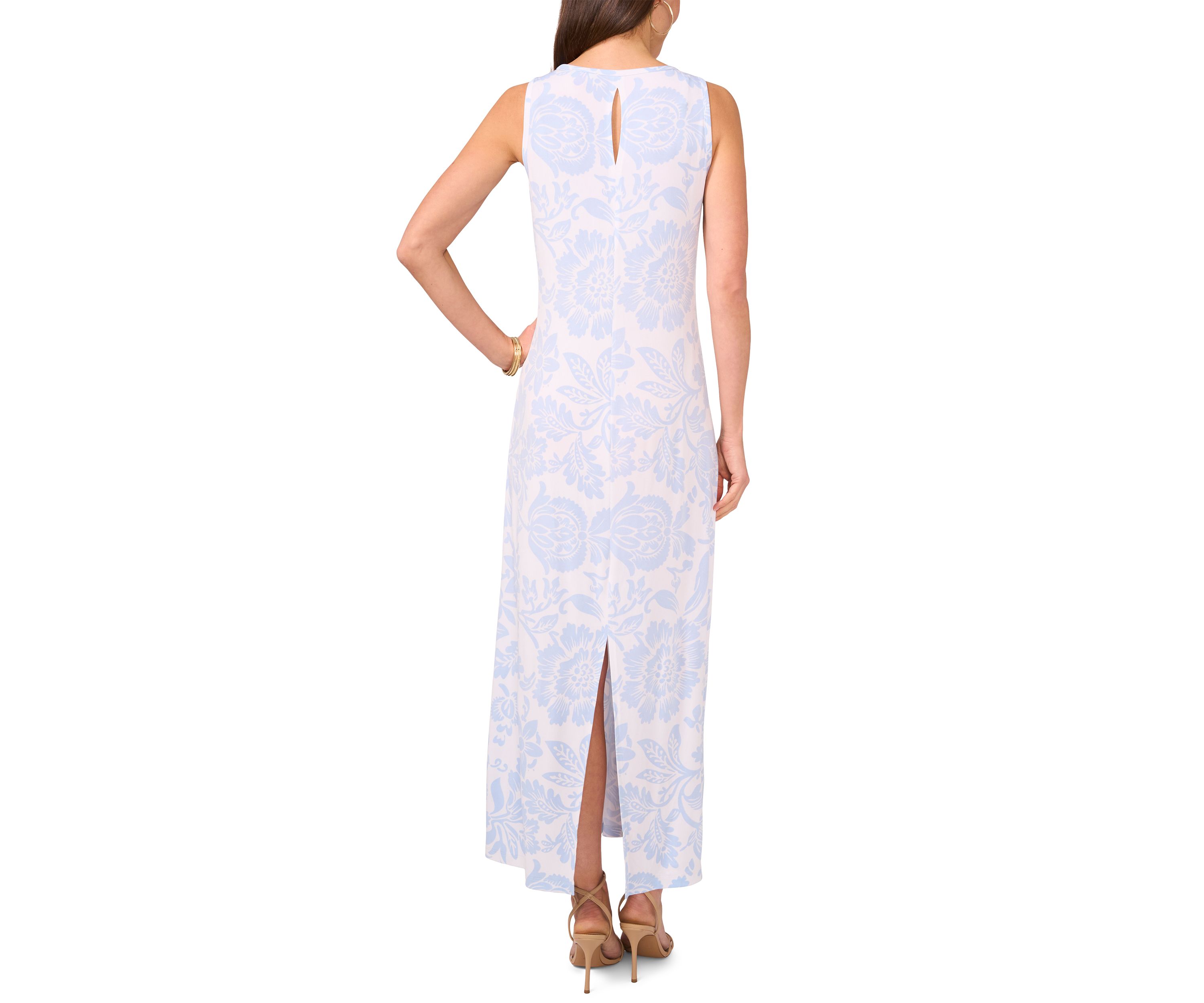 Womens Sleeveless Floral Maxi Dress