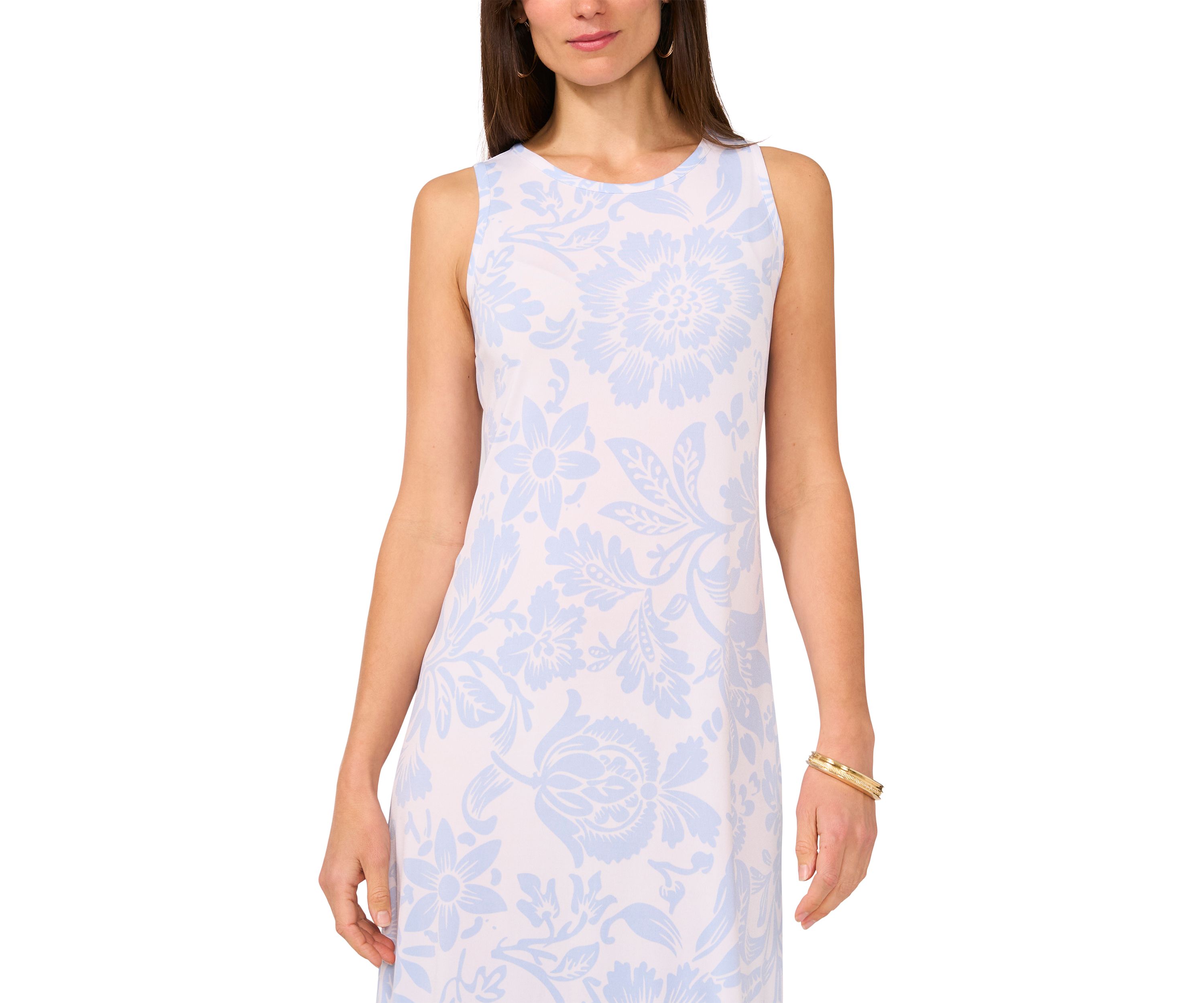 Womens Sleeveless Floral Maxi Dress