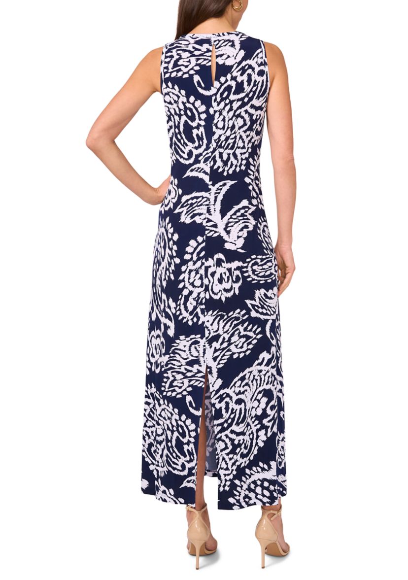 	  Womens Sleeveless Paisley Maxi Dress 