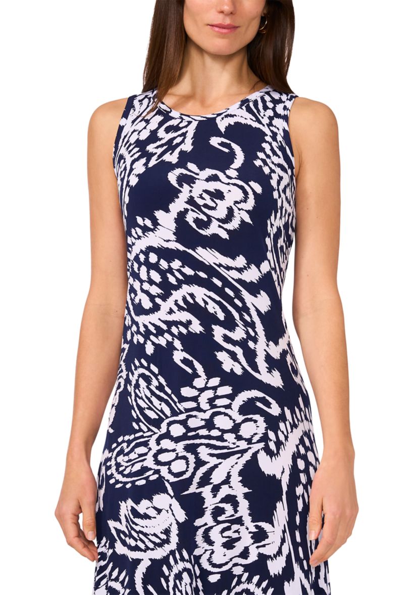 	  Womens Sleeveless Paisley Maxi Dress 